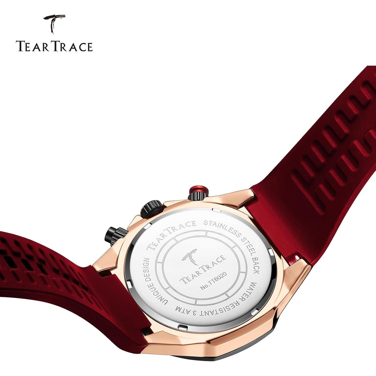 Reloj deportivo TEARTRACE TT-6020 cronógrafo 3ATM rojo