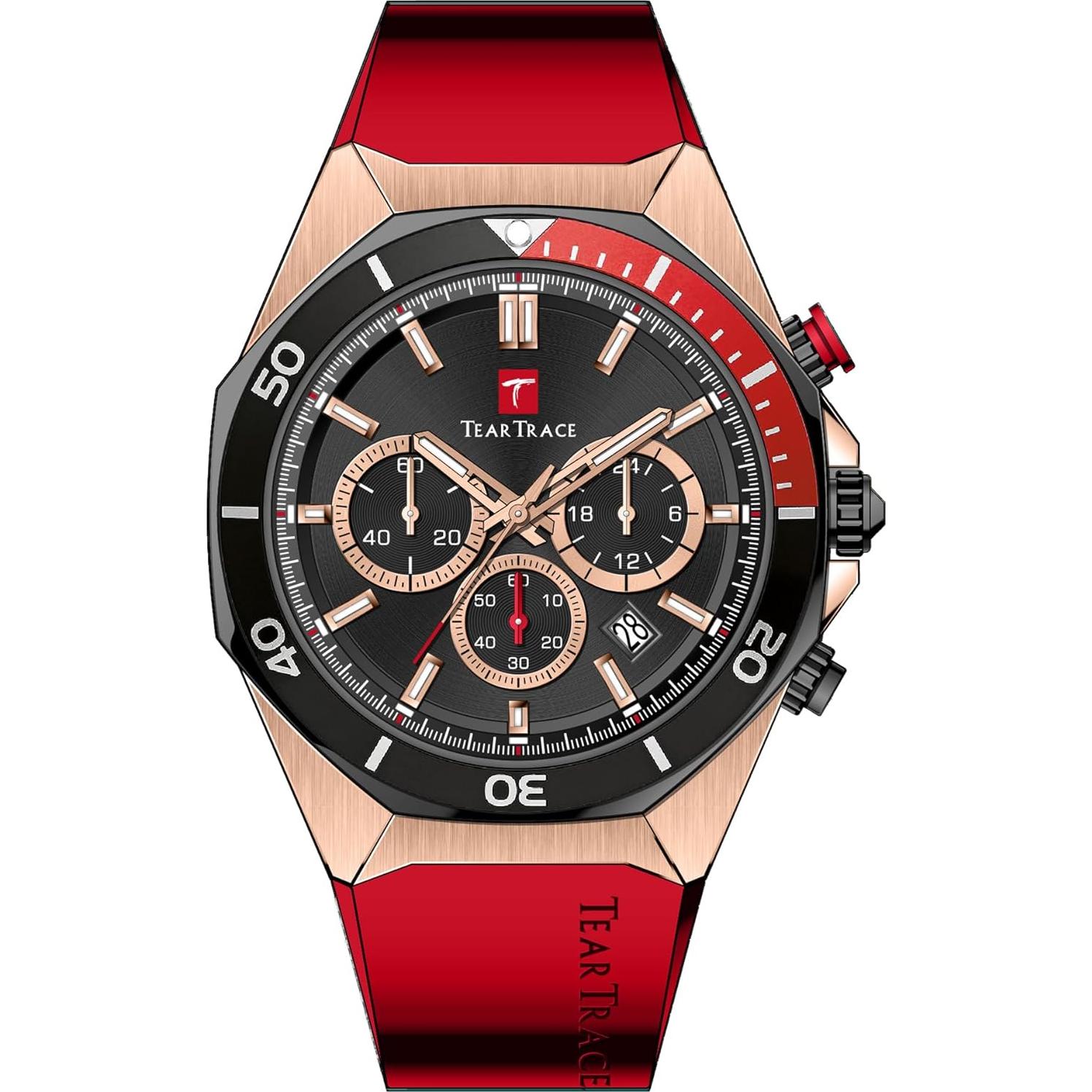 Reloj deportivo TEARTRACE TT-6020 cronógrafo 3ATM rojo