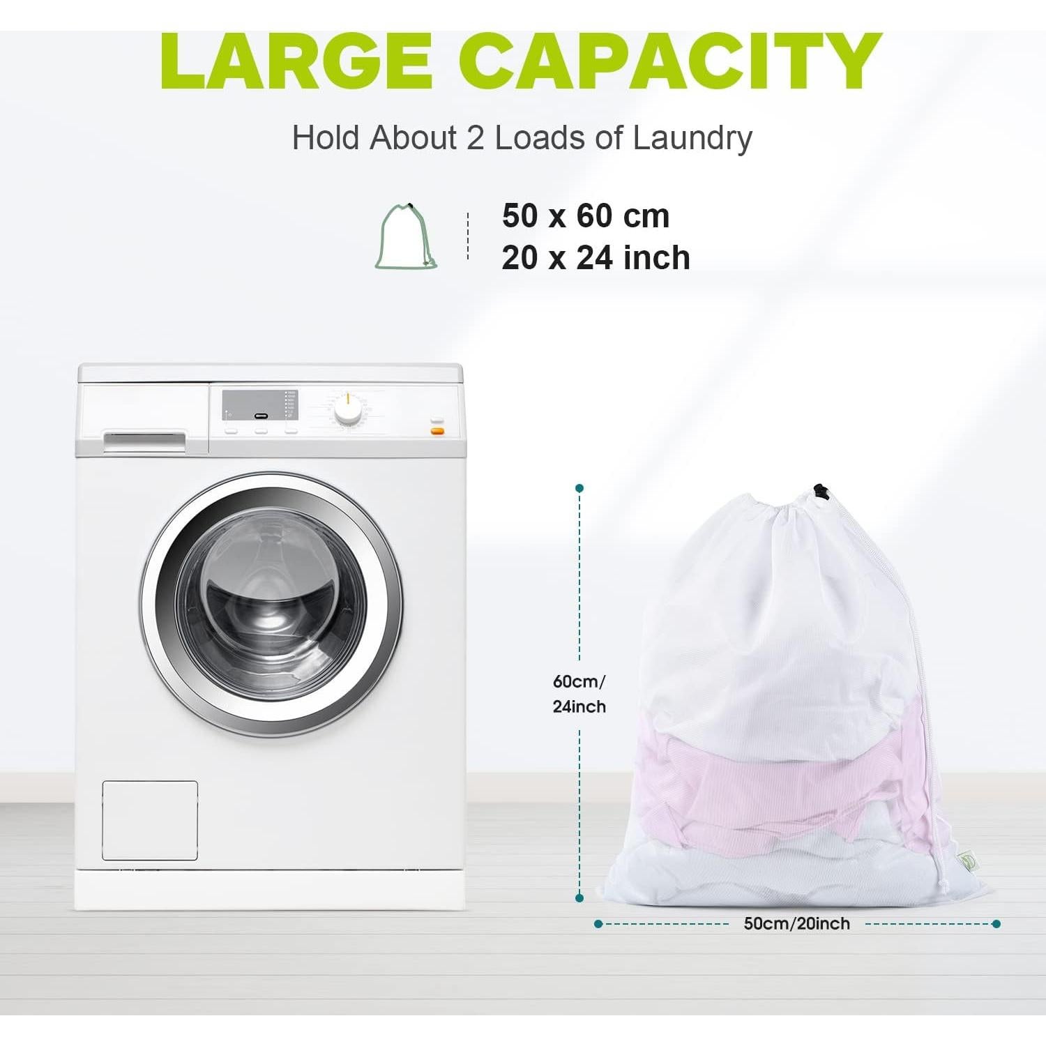 Bolsa de Lavandería OTraki 50,8 x 61 cm 2 Piezas Blanca