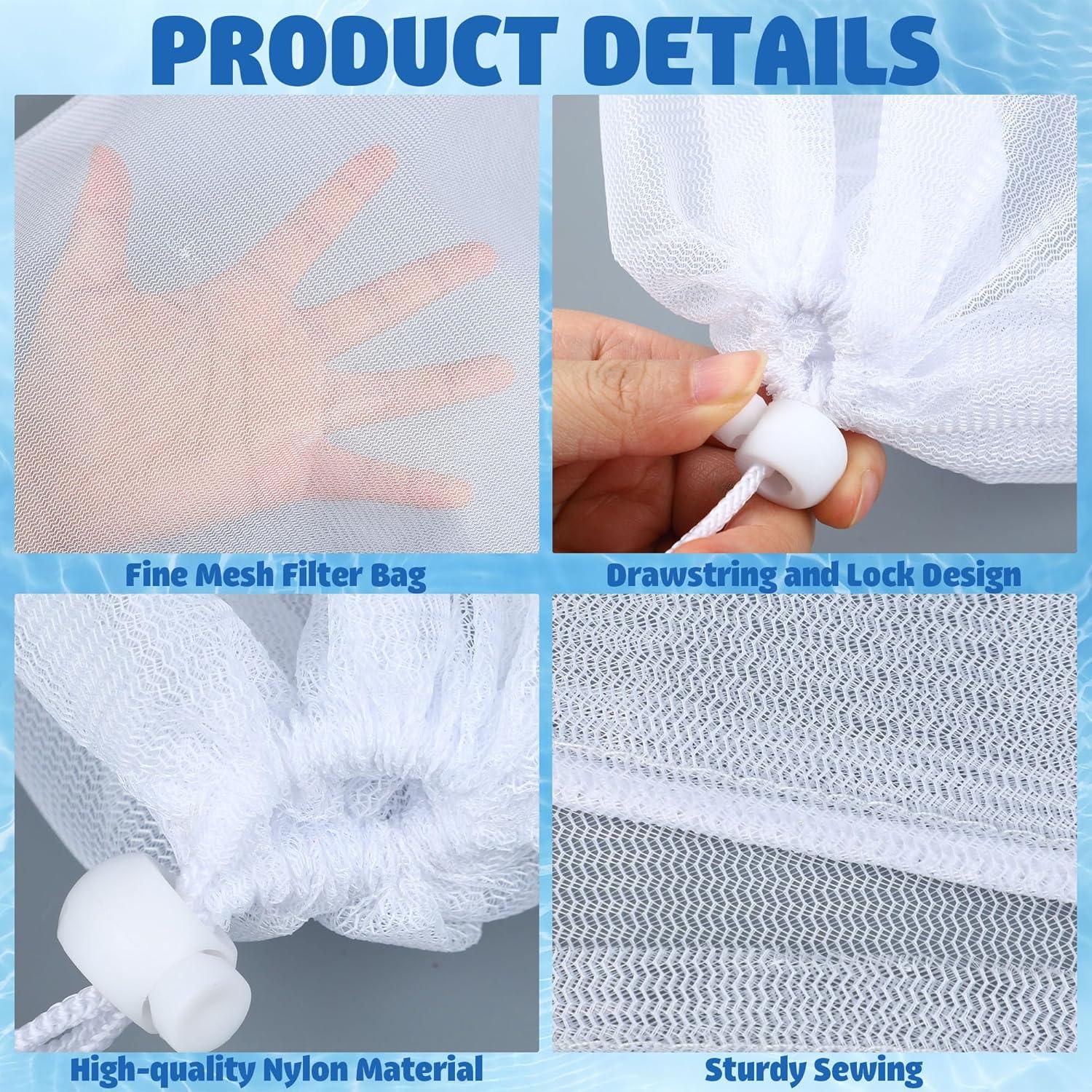 Paquete de 6 bolsas de malla nylon para aspiradora piscina