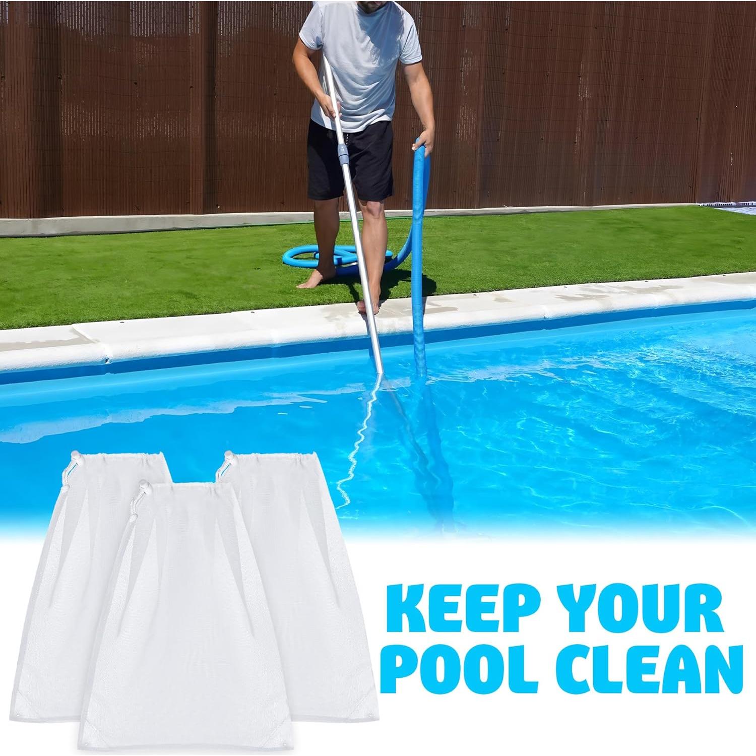 Paquete de 6 bolsas de malla nylon para aspiradora piscina