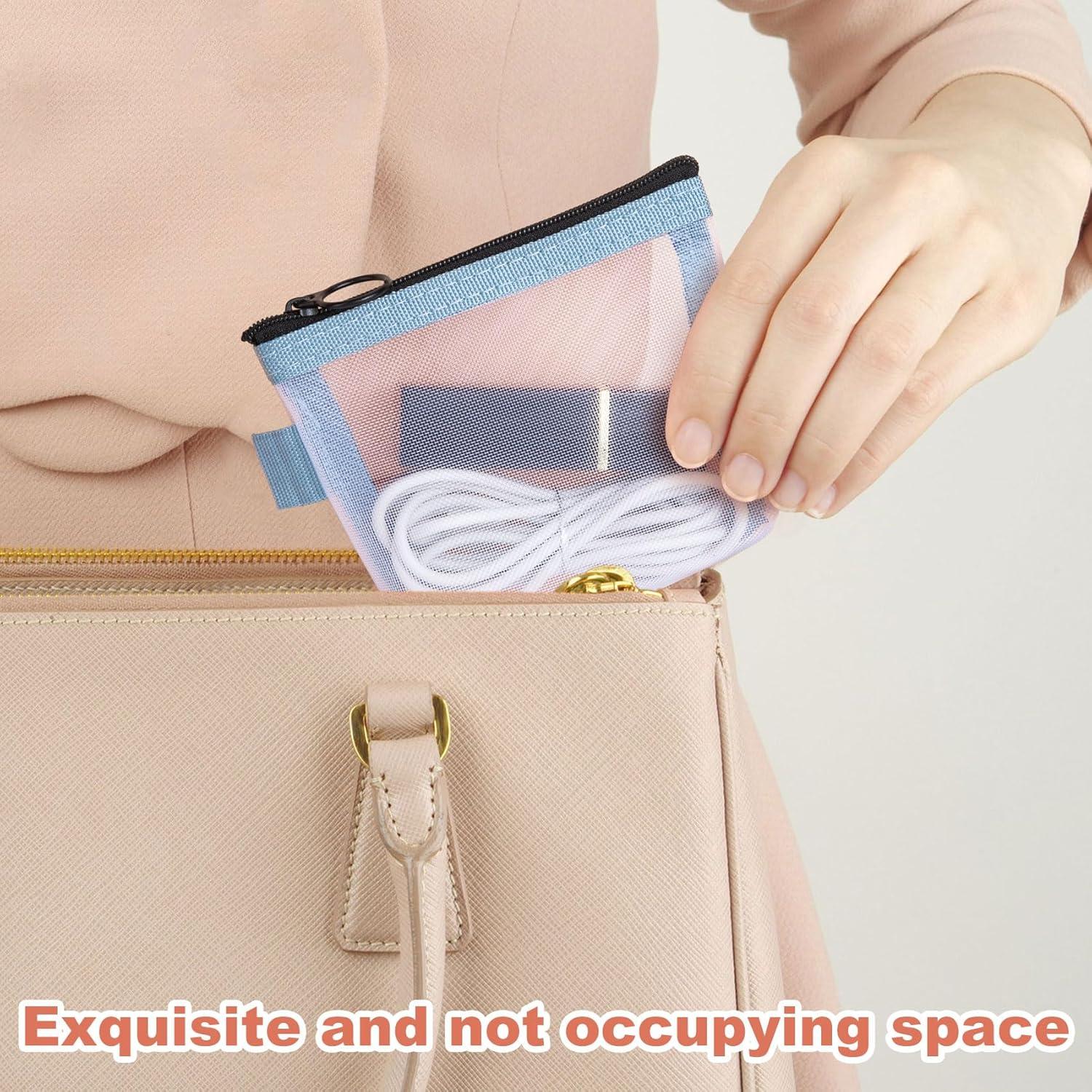 3pcs Mini Bolsa de Malla Nylon BEIQIYA Transparente