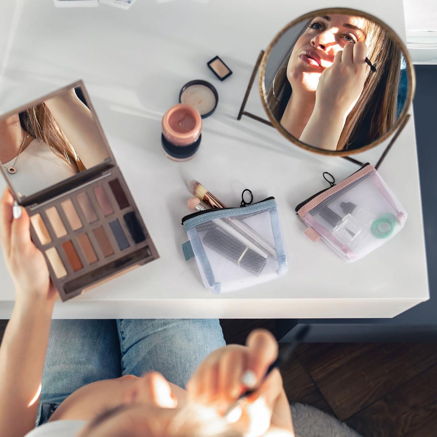 3pcs Mini Bolsa de Malla Nylon BEIQIYA Transparente