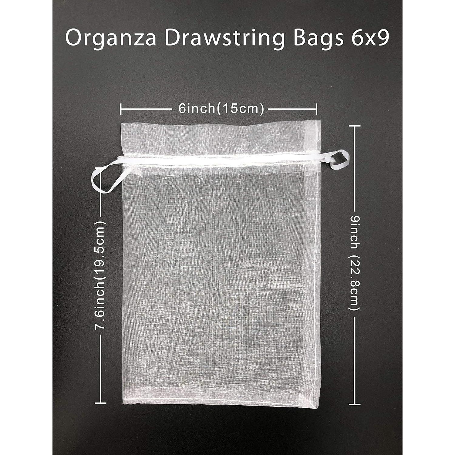 100 Bolsas de Regalo de Organza Blanca 17x23 cm para Joyería