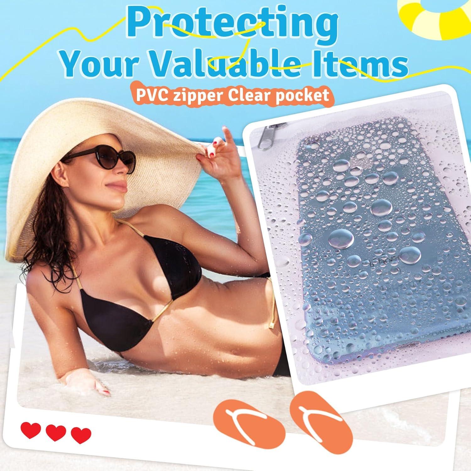 Bolsa de Playa de Malla XXL Negra - 9 Bolsillos Plegable