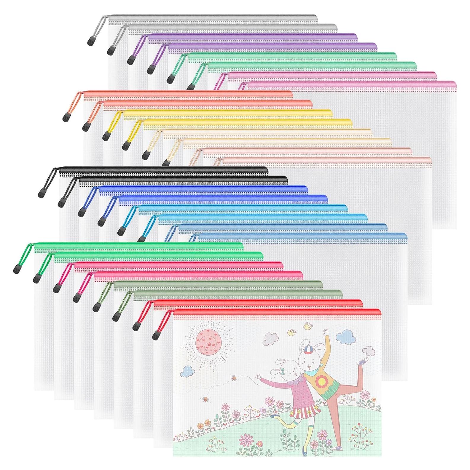 Bolsa de Malla con Cremallera Umriox 32PCS A4 Multicolor