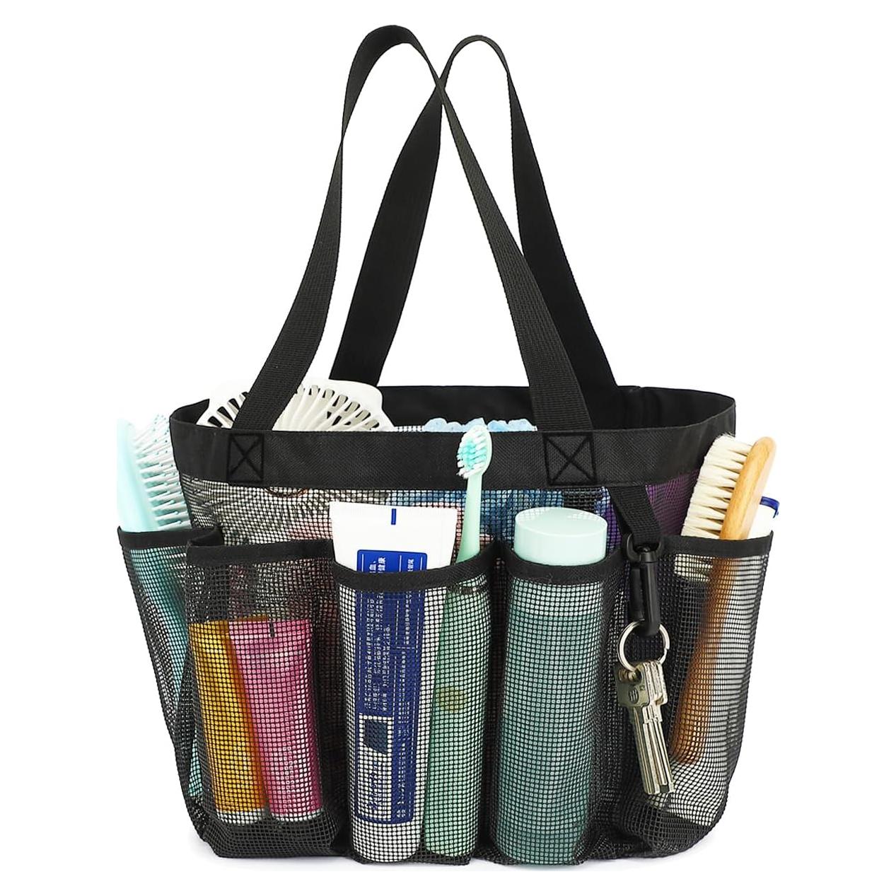 Caddy de Ducha Fammart Portátil con 7 Bolsillos Negros