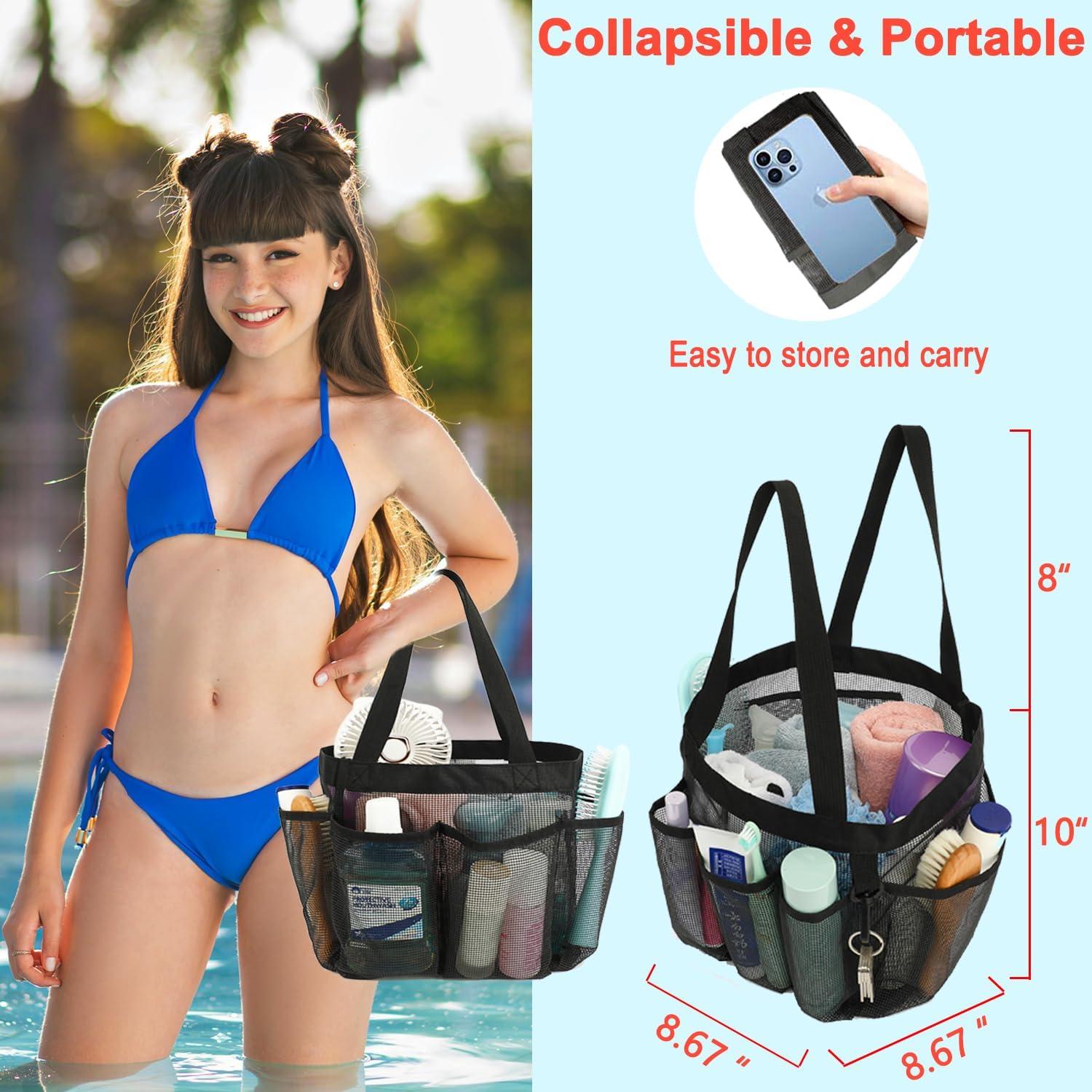 Caddy de Ducha Fammart Portátil con 7 Bolsillos Negros