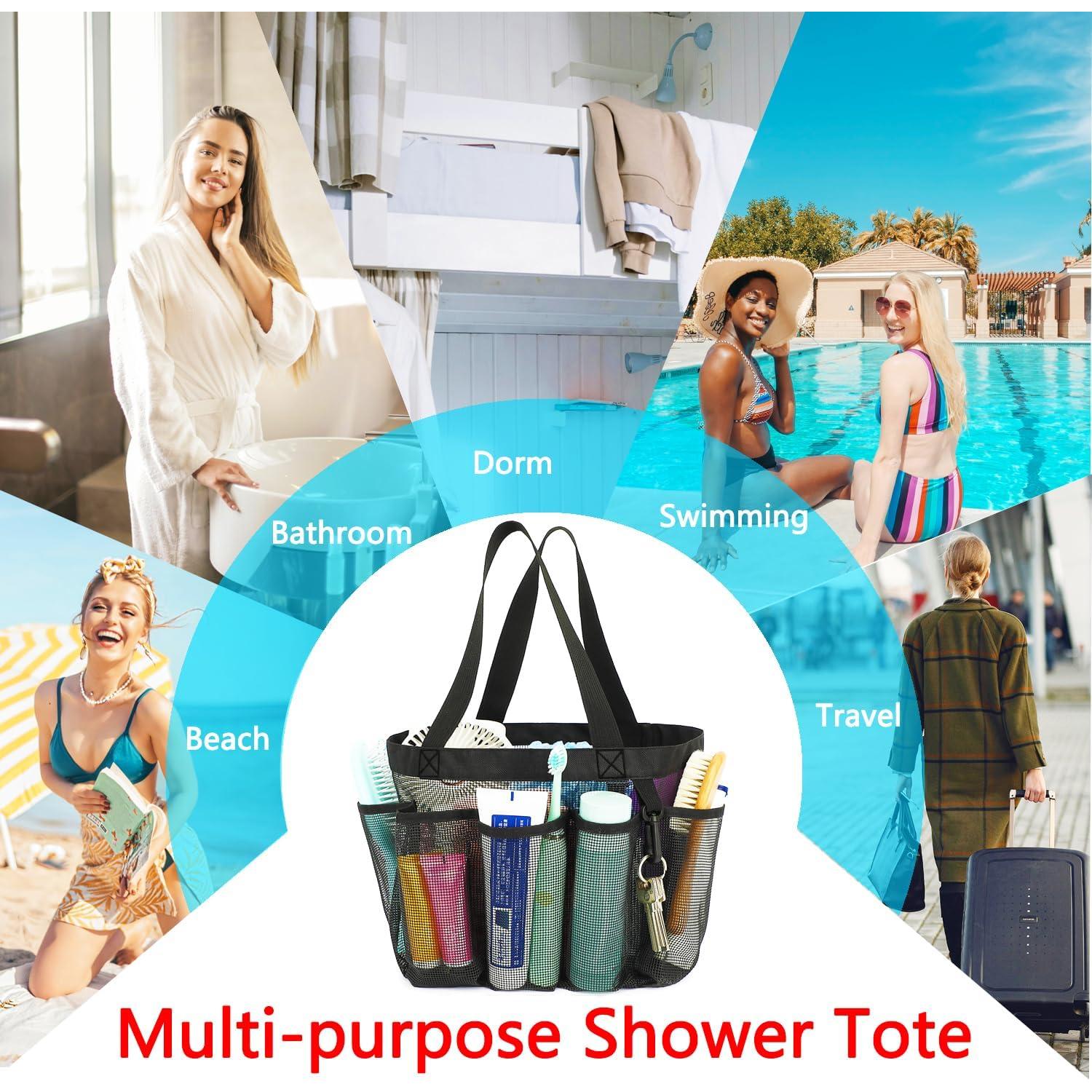 Caddy de Ducha Fammart Portátil con 7 Bolsillos Negros