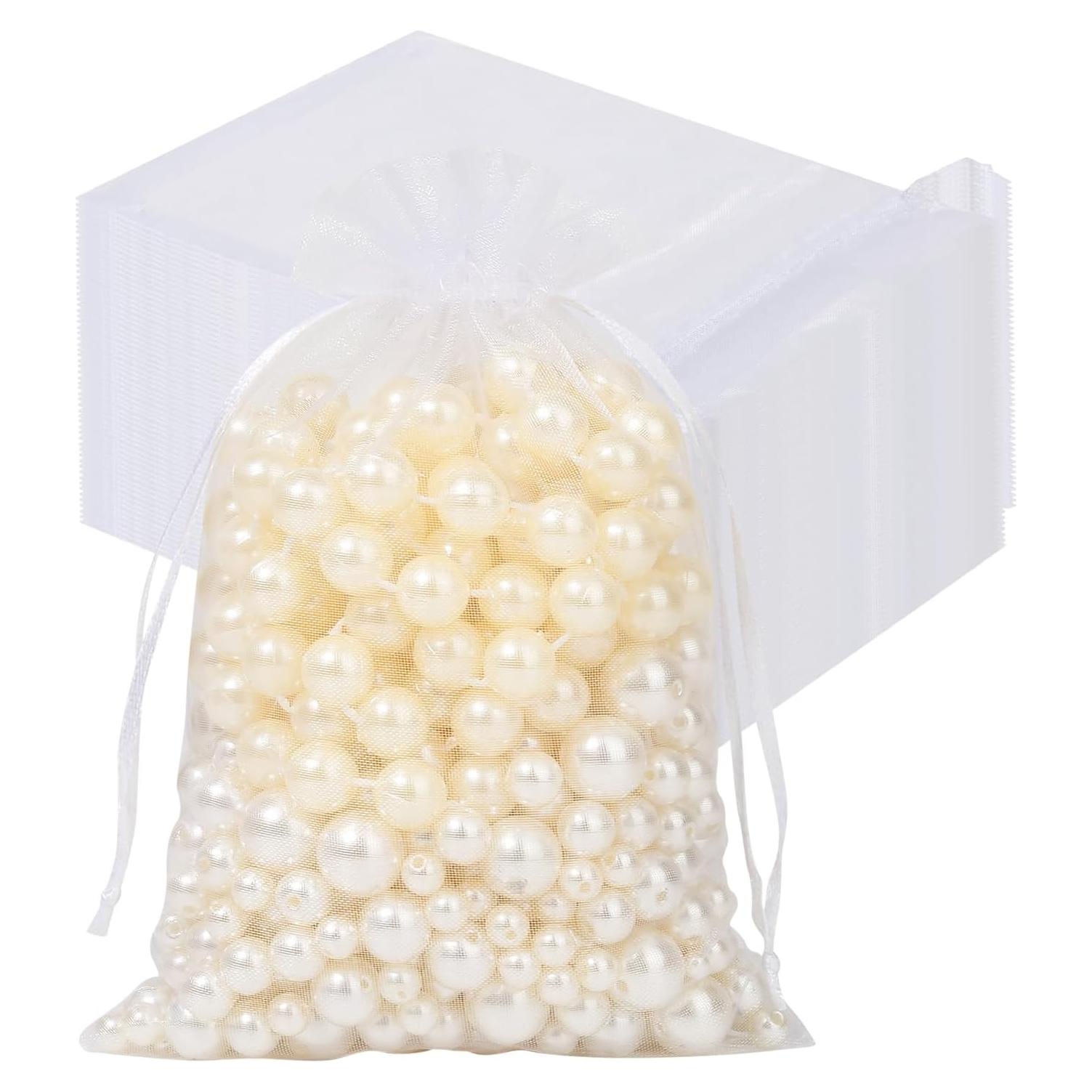 Bolsas de Organza Transparente Hopttreely Blancas 10x15 cm 50PCS