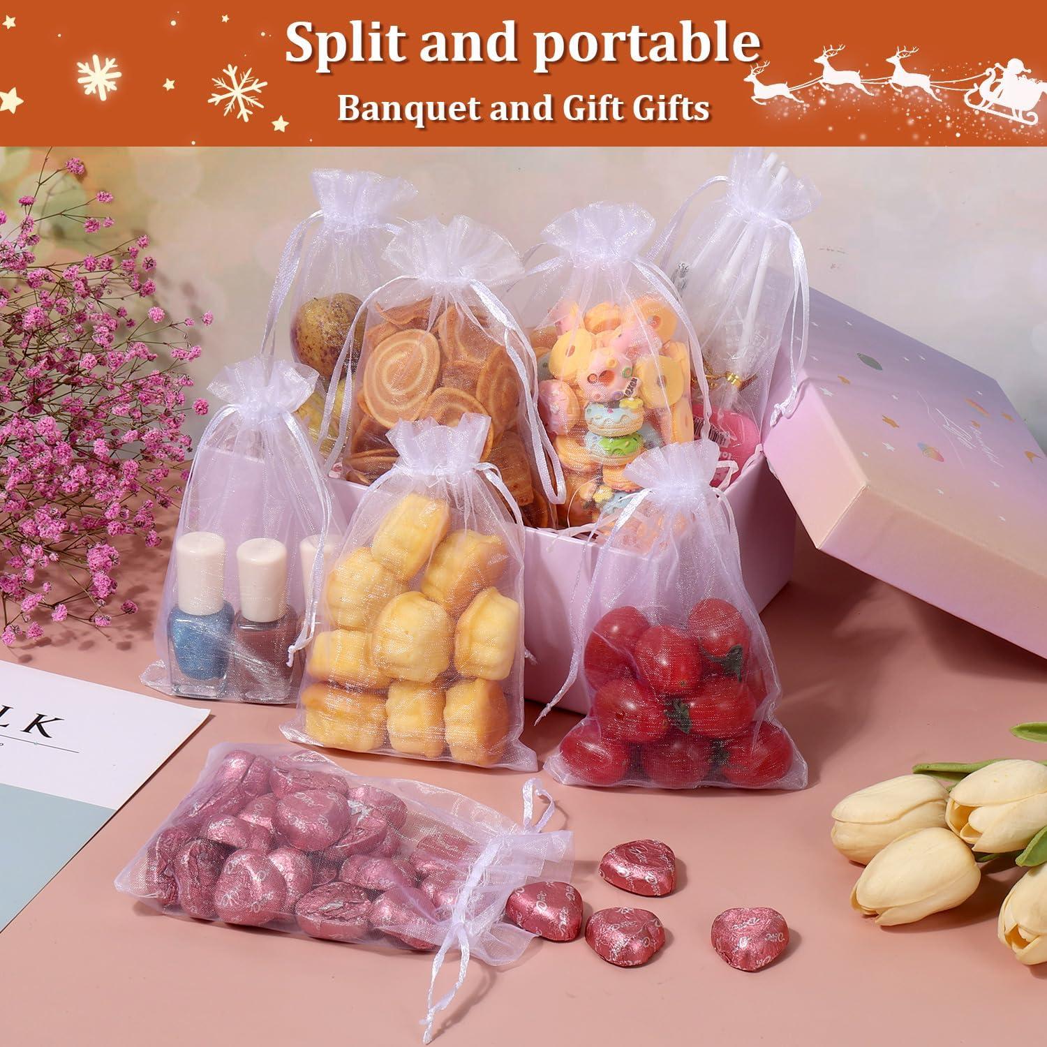 Bolsas de Organza Transparente Hopttreely Blancas 10x15 cm 50PCS