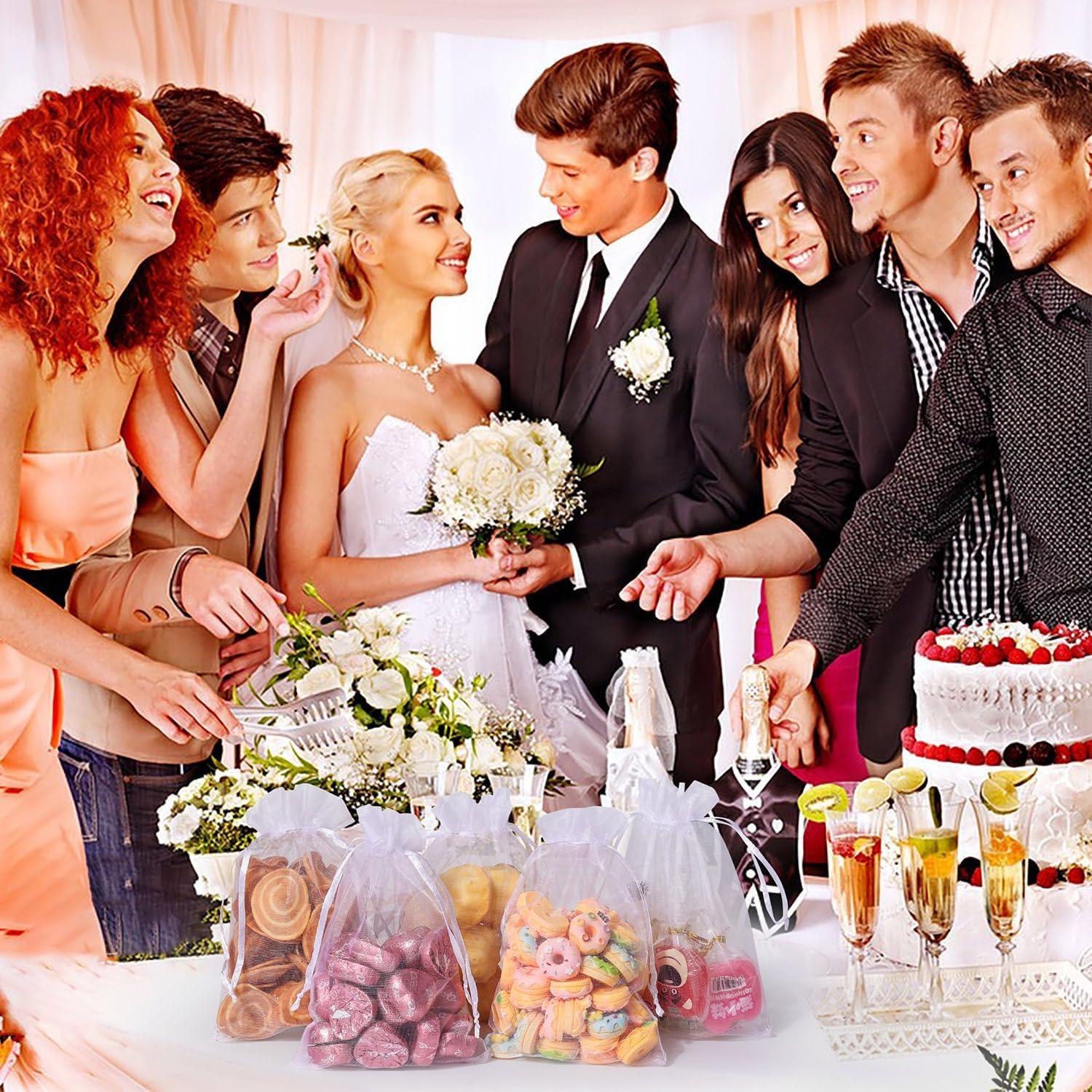 Bolsas de Organza Transparente Hopttreely Blancas 10x15 cm 50PCS