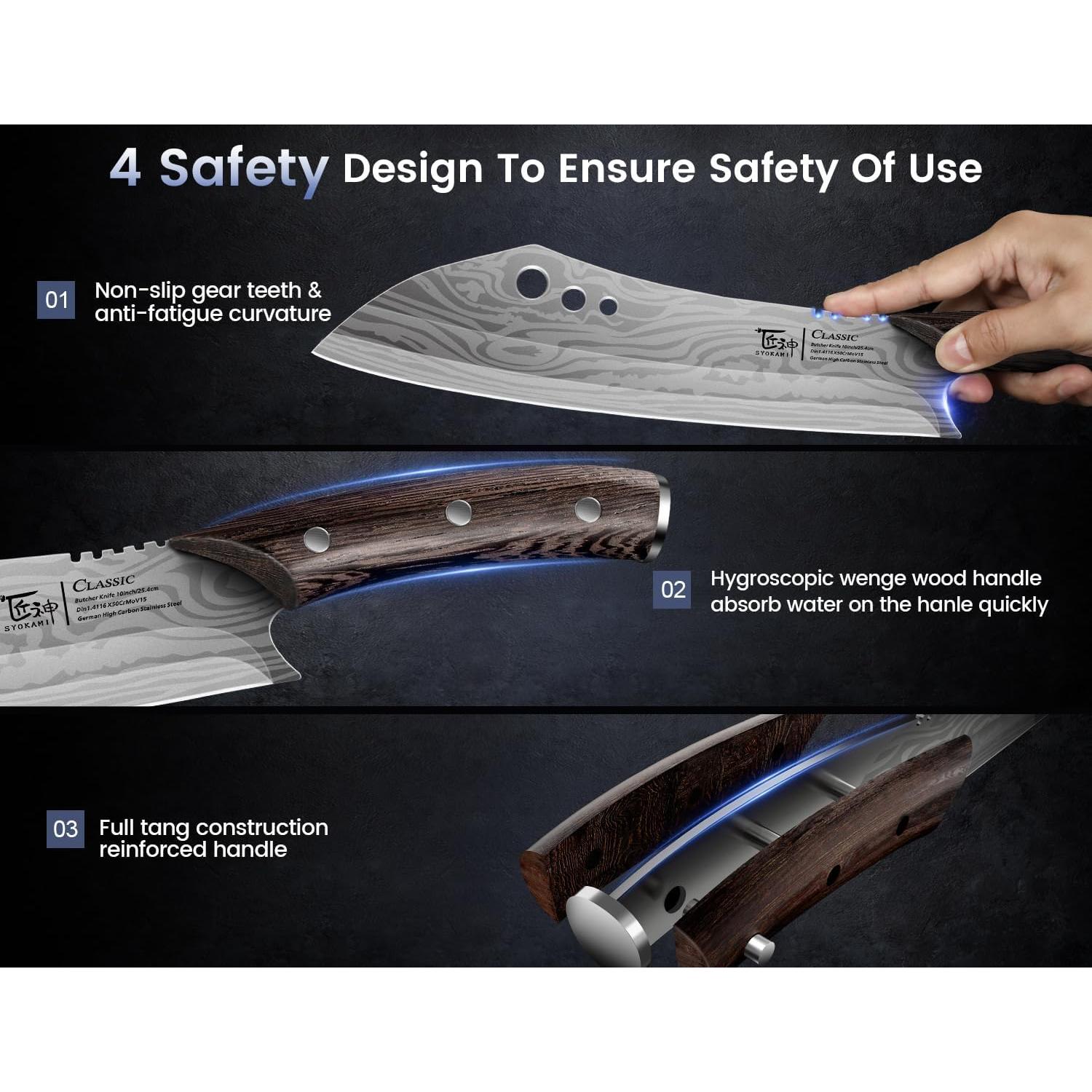 Cuchillo de Carnicero SYOKAMI 25,4 cm Acero Alto Carbono