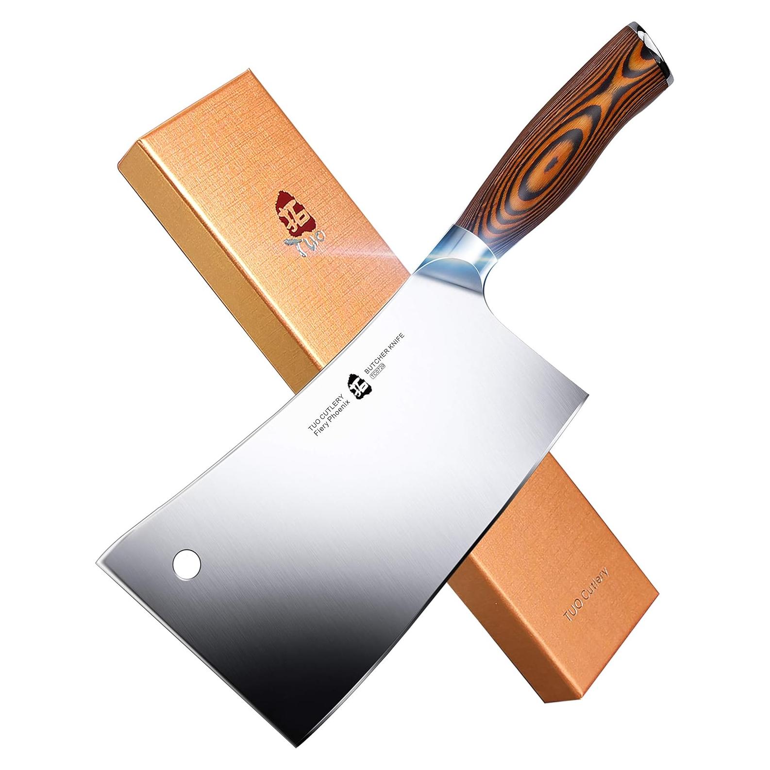 Cuchillo de Carnicería TUO 17.78 cm Acero Inoxidable Pakkawood