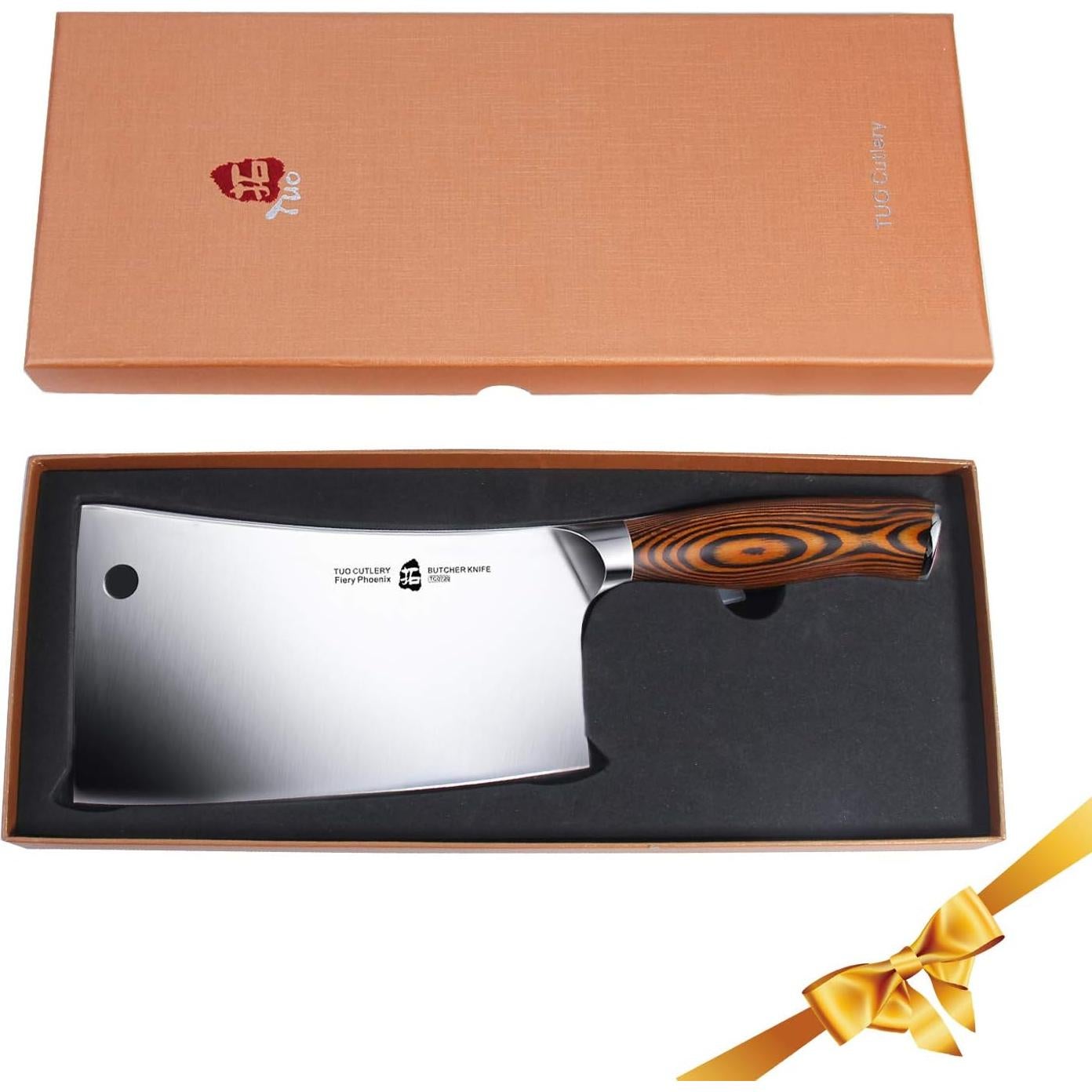 Cuchillo de Carnicería TUO 17.78 cm Acero Inoxidable Pakkawood