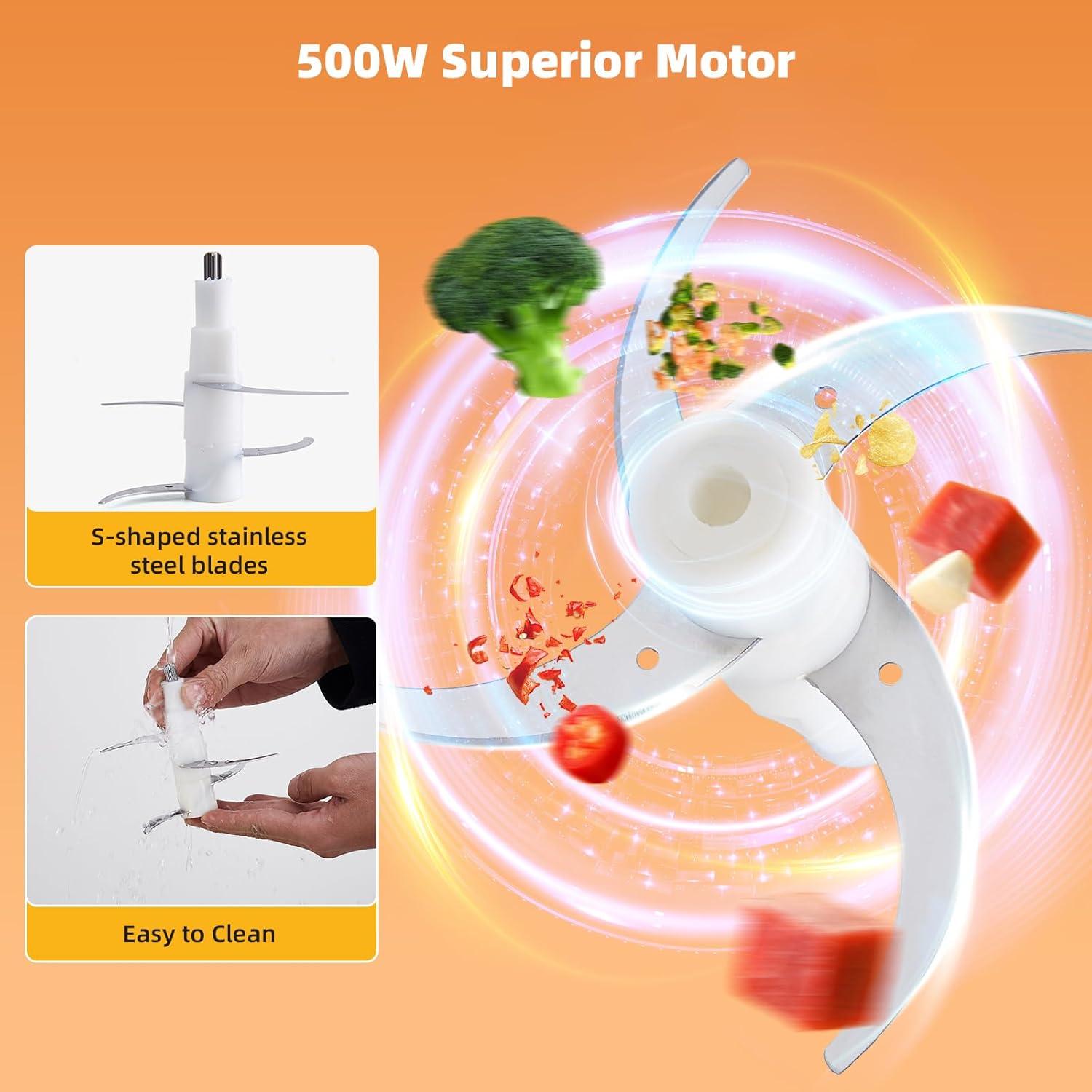 Procesador de Alimentos COOKZHOM 500W 8 Tazas Tazón Vidrio