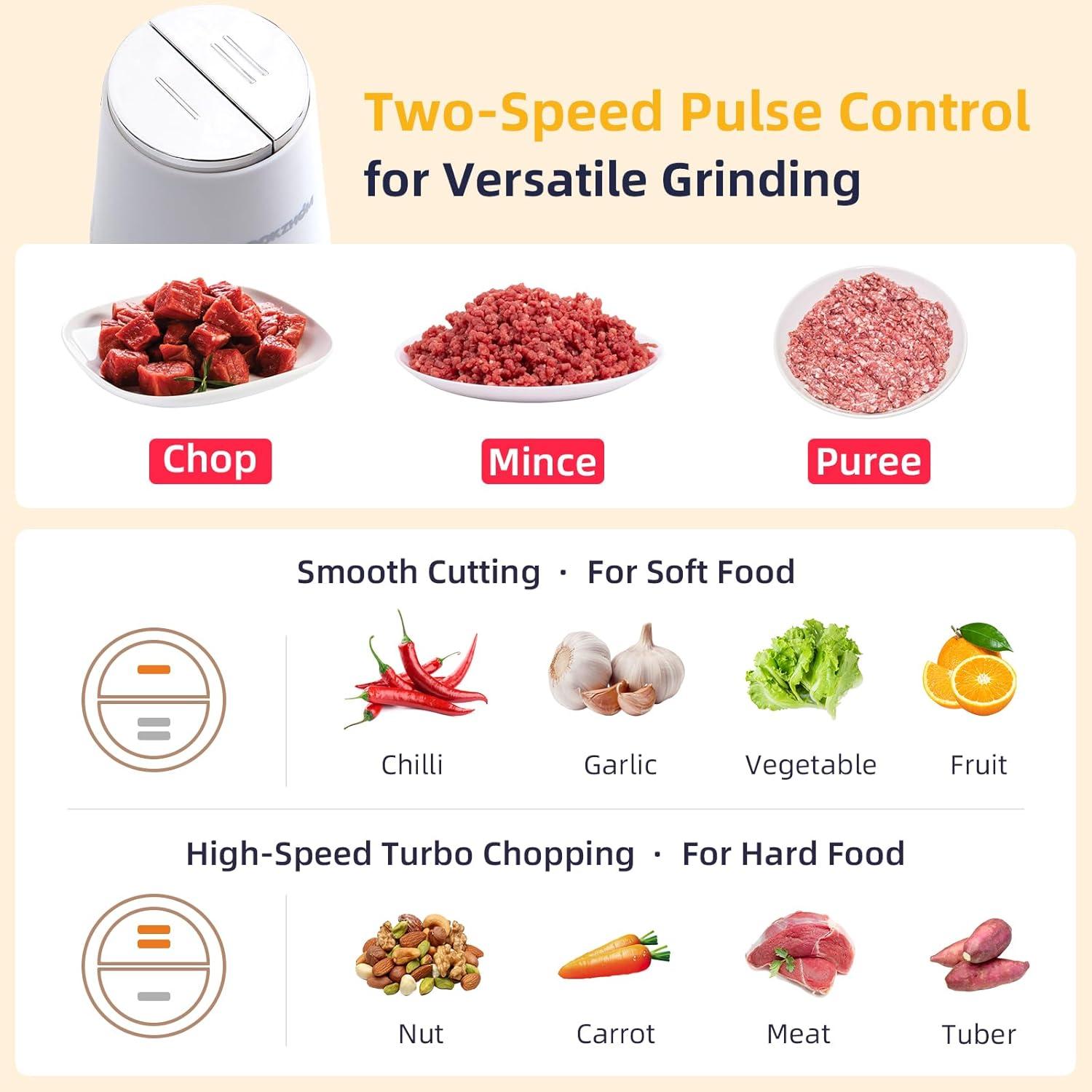 Procesador de Alimentos COOKZHOM 500W 8 Tazas Tazón Vidrio