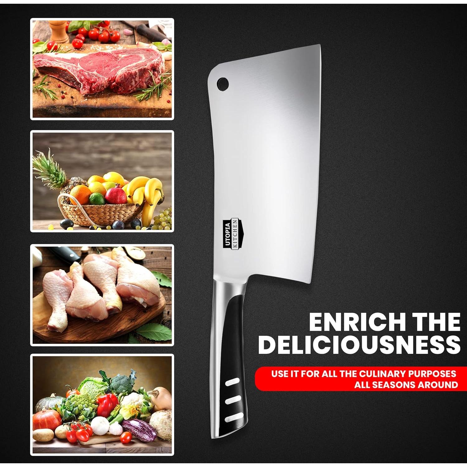 Cuchillo de Carnicero Utopia Kitchen 17,78 cm Acero Inoxidable