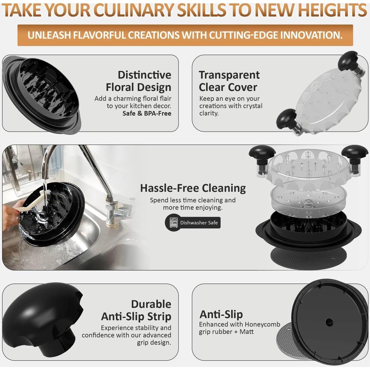 Desmenuzador de Pollo KitchPro Grande - Manual, Antideslizante