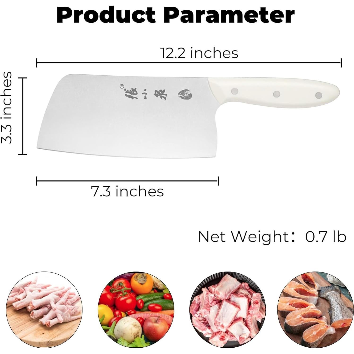 Cuchillo de Carne Chino ZHANG XIAO QUAN 18.54 cm Acero Inoxidable