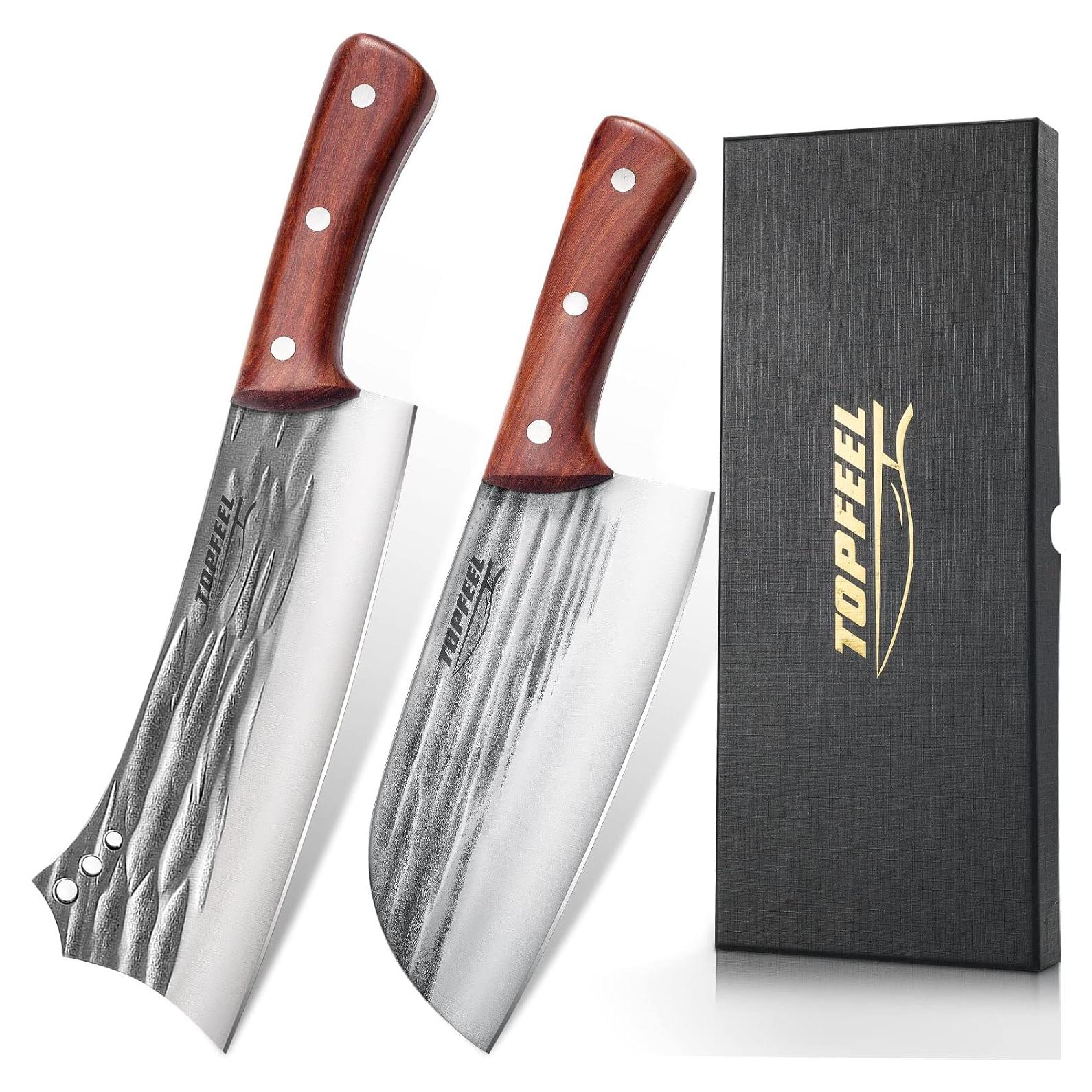 Juego de 2 cuchillos de carnicero Topfeel forjados 35,56 cm