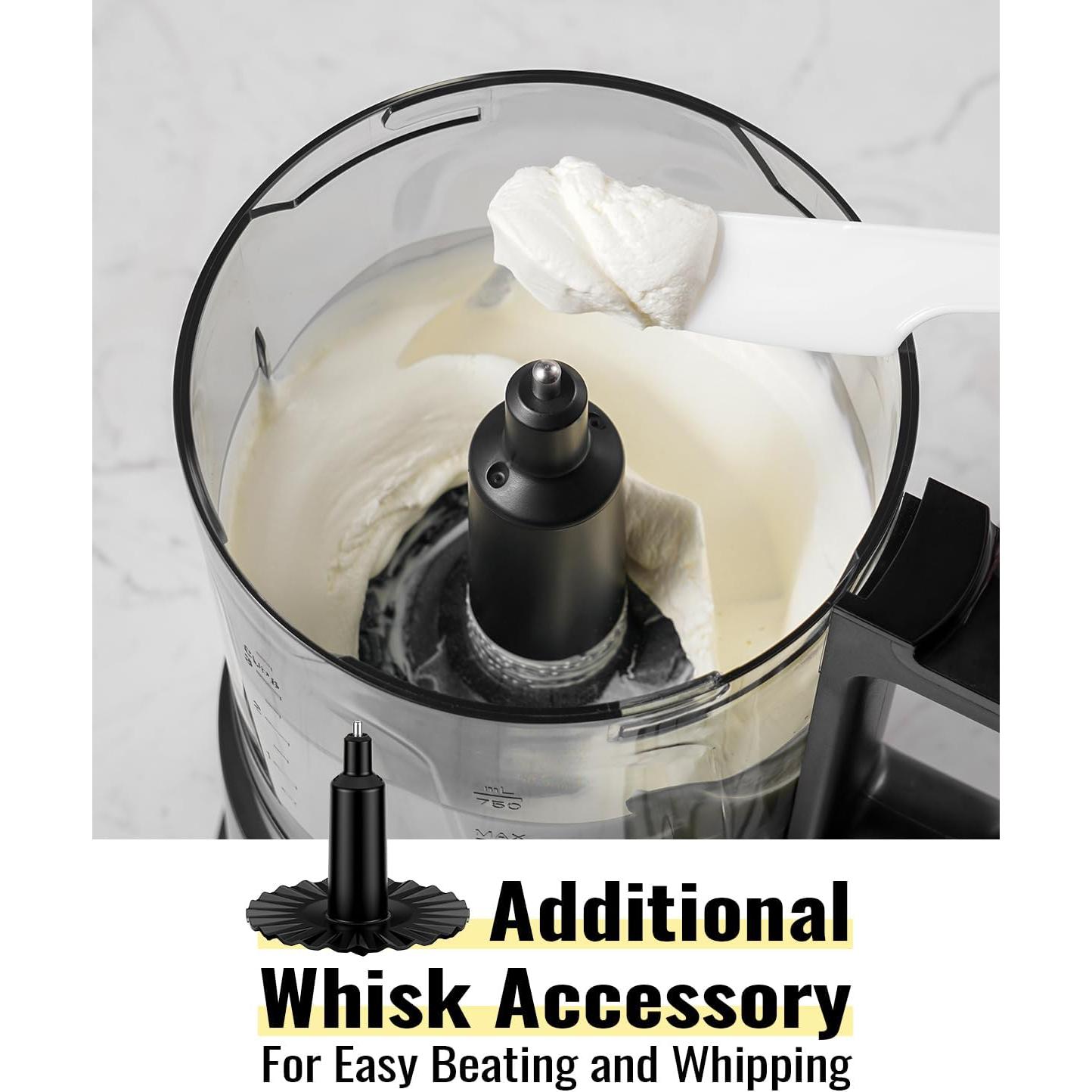 Food Chopper, 4 Cup Fast Food Processor, Electric Meat Grinder with 2 Speed, 4 Stainless Steel Blades, and Whisk, 400W Power for Chopping, Mixing, Emulsifying, Puree and Whisking, BPA-Free