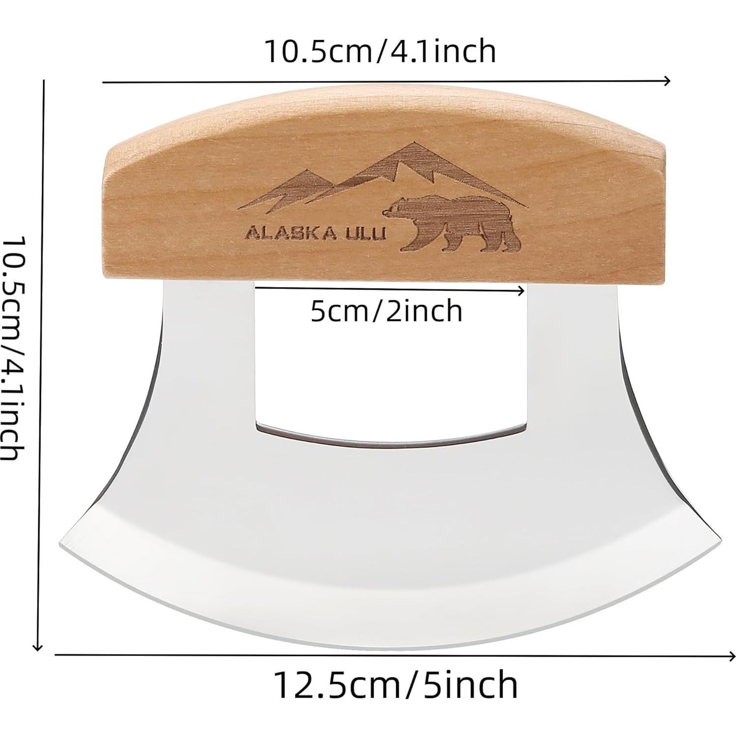 Cuchillo Ulu WIUCYS 12.7 cm Acero Inoxidable con Soporte