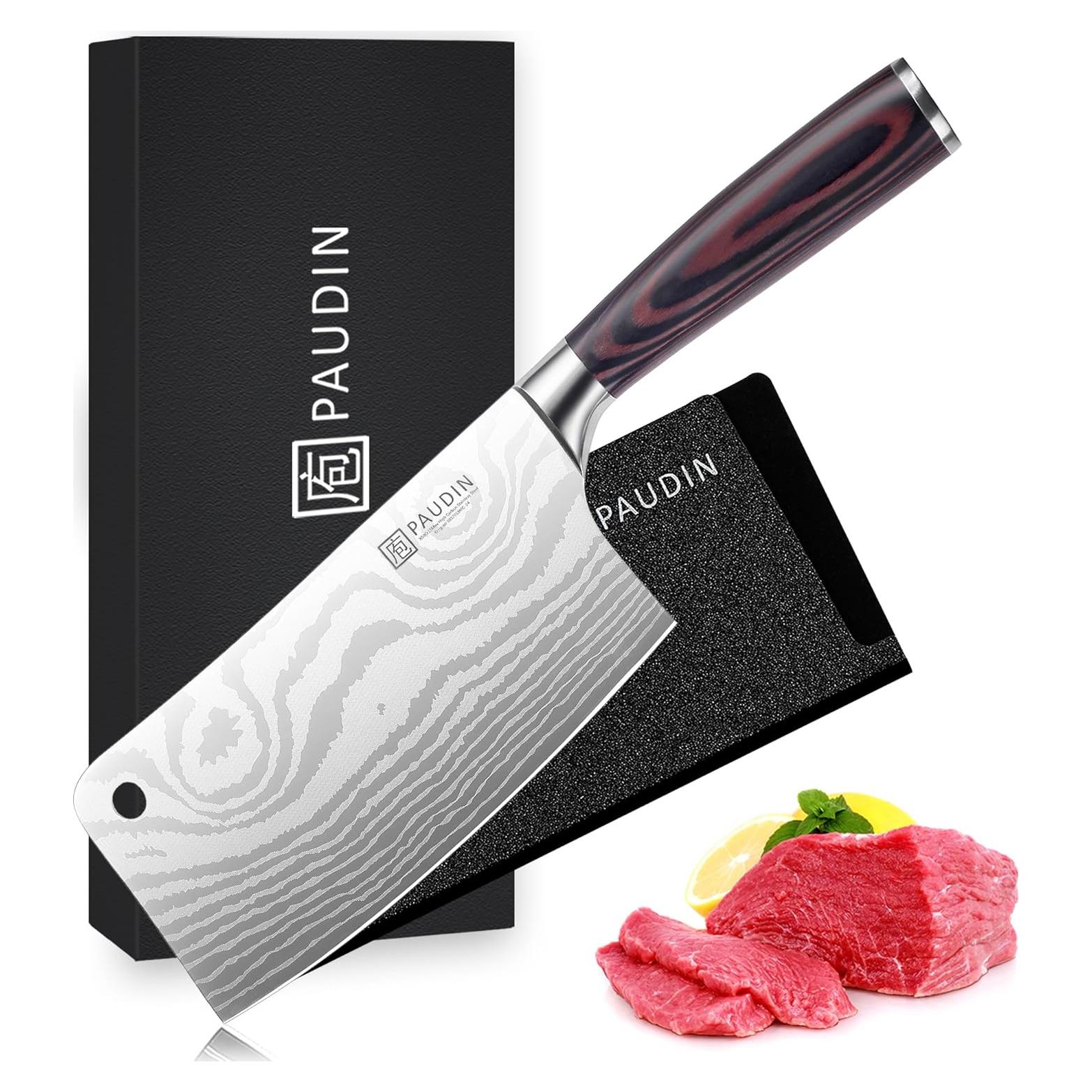 Cuchillo Cleaver PAUDIN 30.4 cm Acero Inoxidable Mango Madera