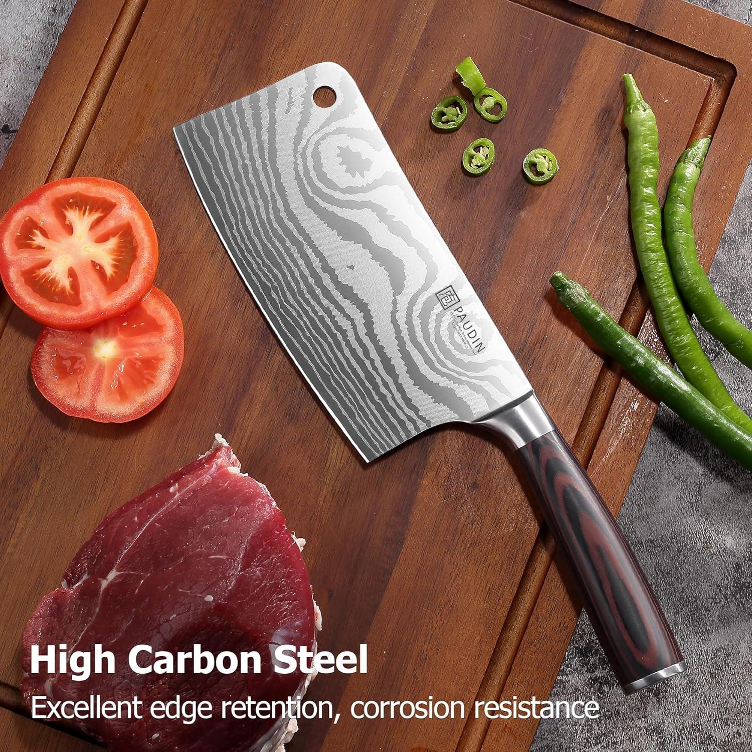 Cuchillo Cleaver PAUDIN 30.4 cm Acero Inoxidable Mango Madera