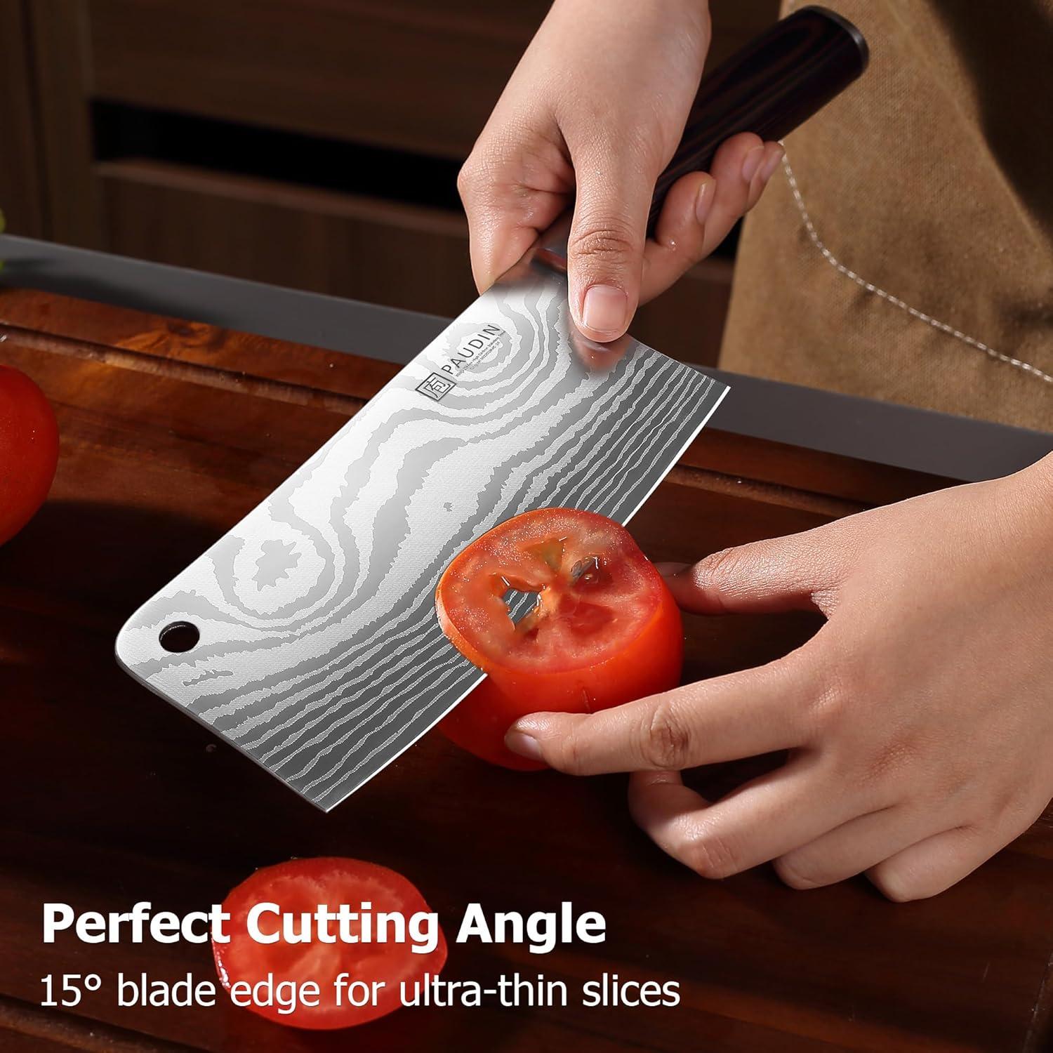 Cuchillo Cleaver PAUDIN 30.4 cm Acero Inoxidable Mango Madera