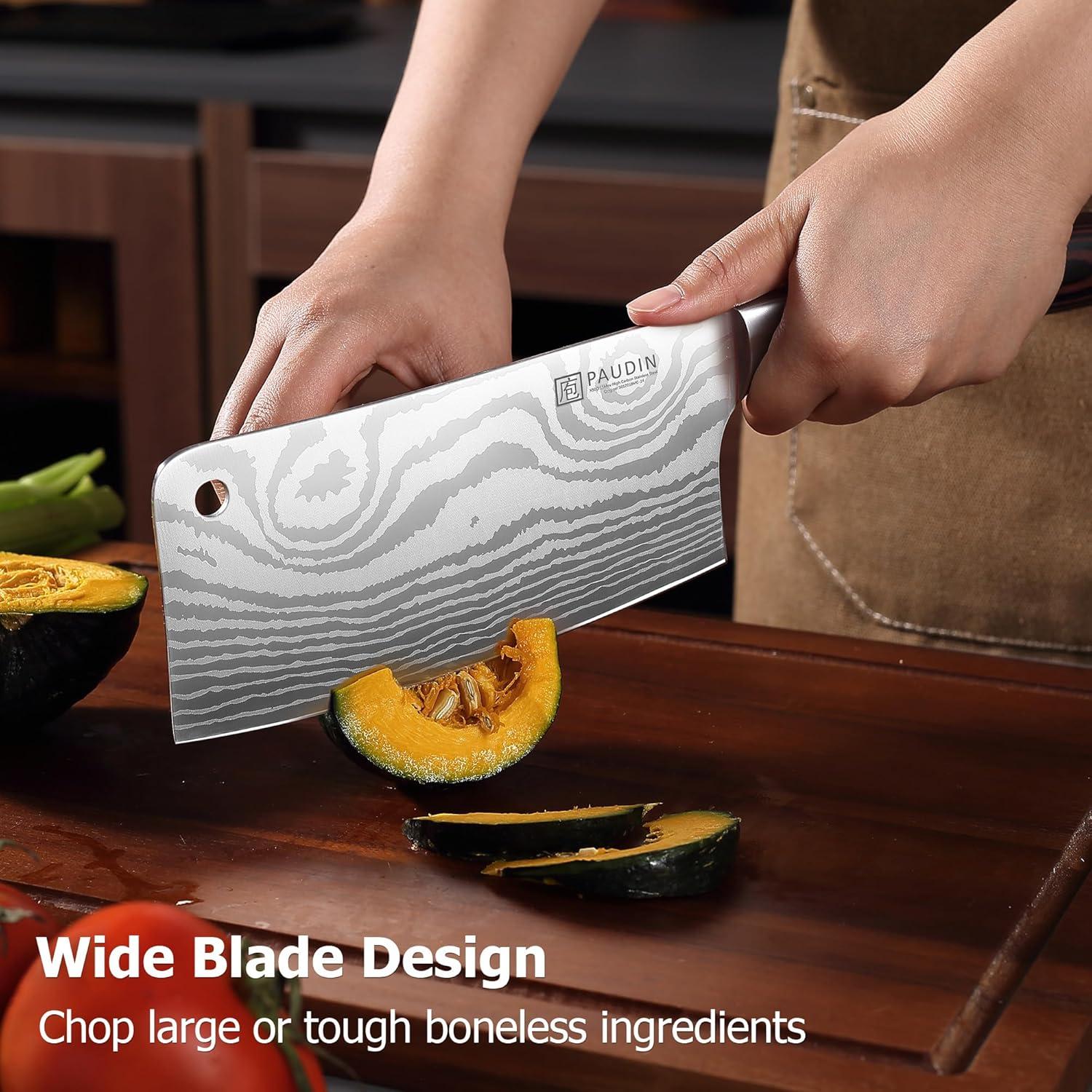 Cuchillo Cleaver PAUDIN 30.4 cm Acero Inoxidable Mango Madera