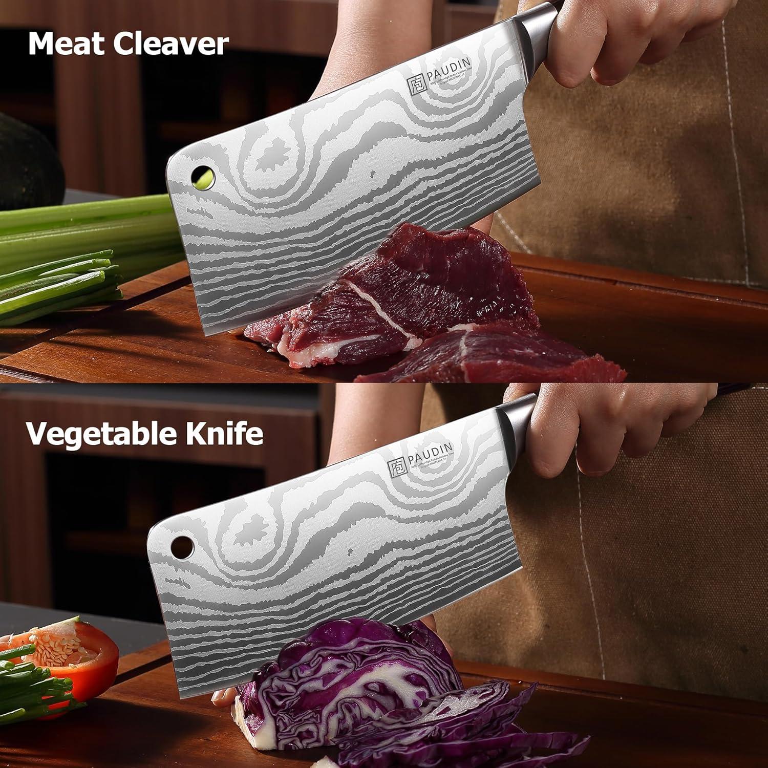 Cuchillo Cleaver PAUDIN 30.4 cm Acero Inoxidable Mango Madera