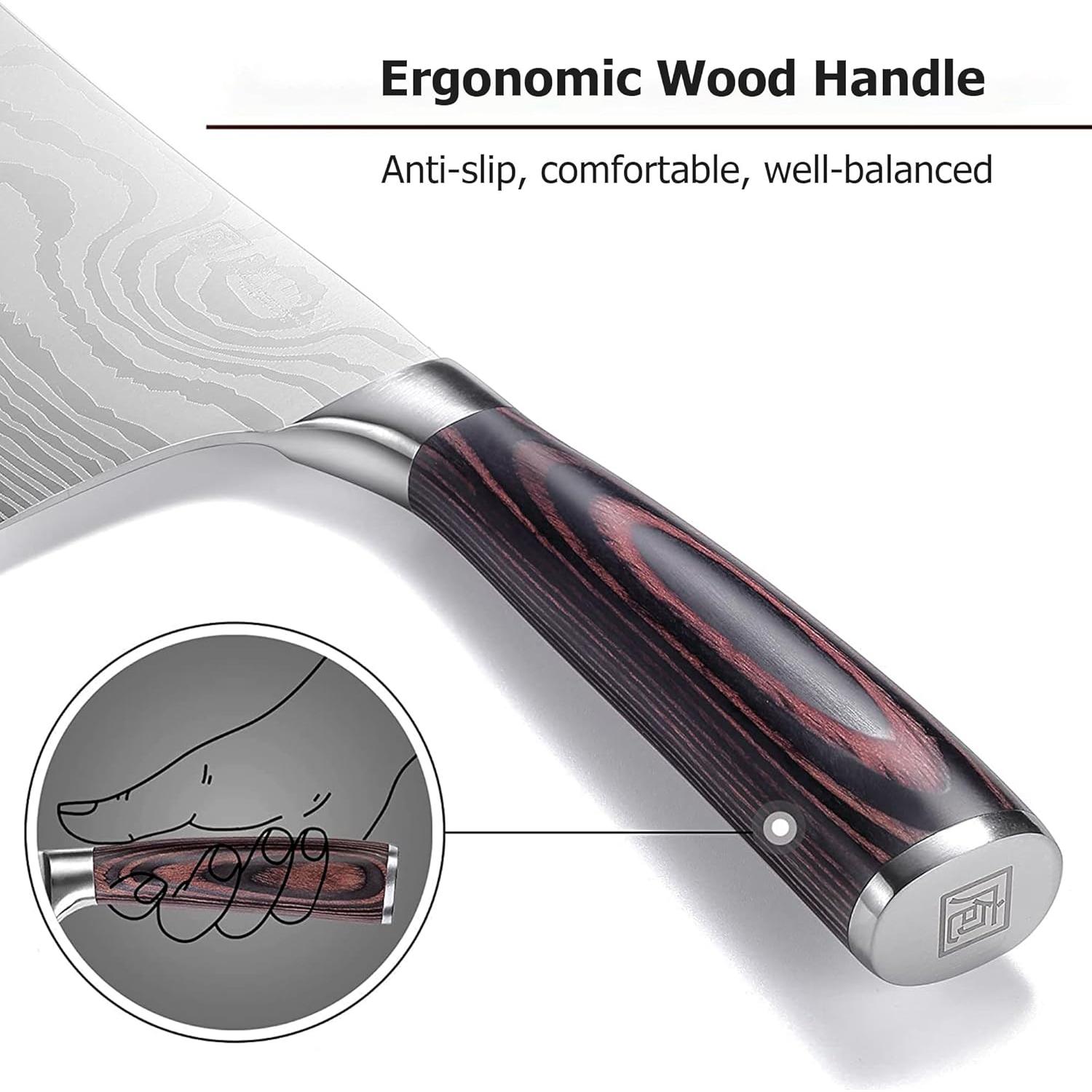 Cuchillo Cleaver PAUDIN 30.4 cm Acero Inoxidable Mango Madera