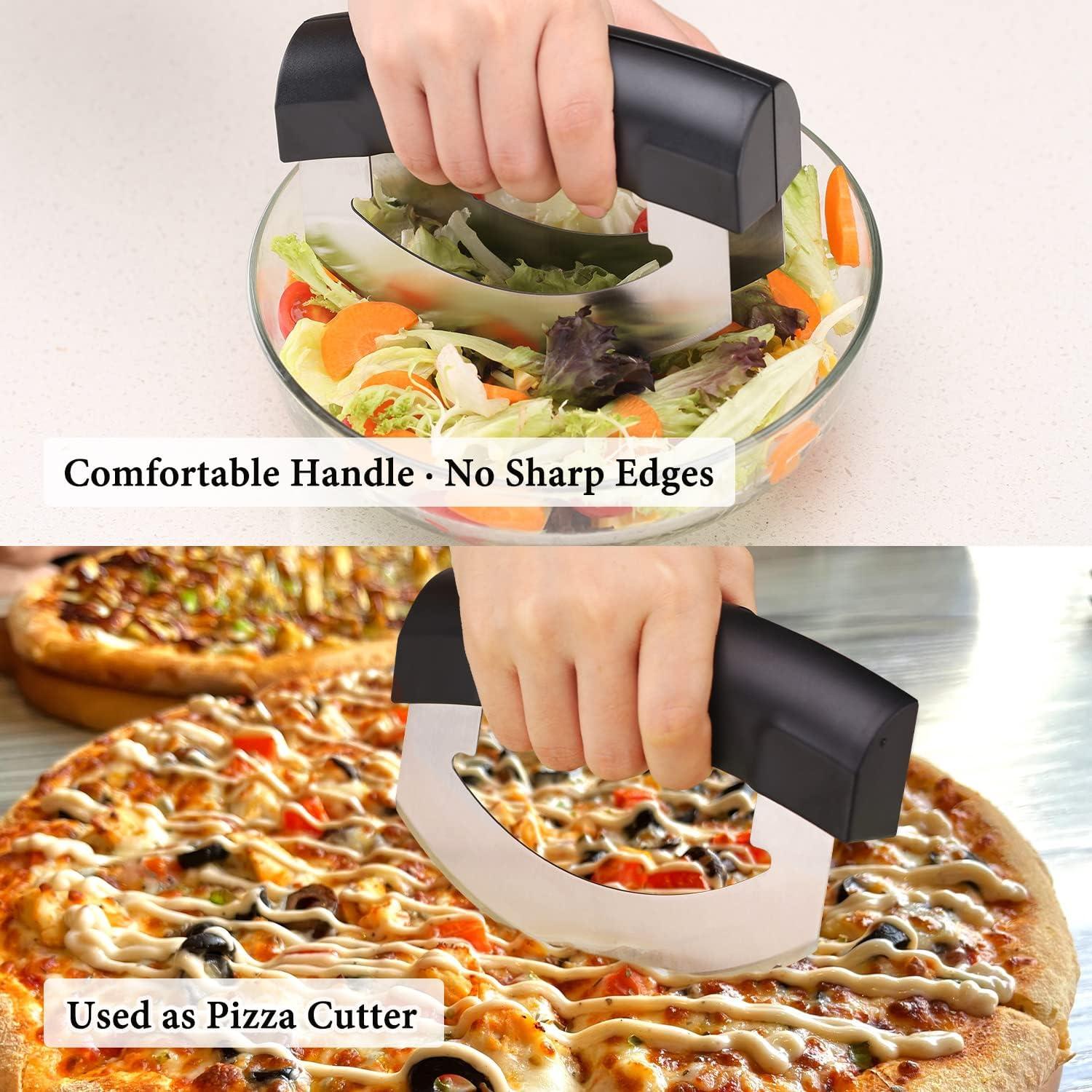 Cuchillo Mezzaluna KITCHENDAO Doble Hoja Acero Inoxidable