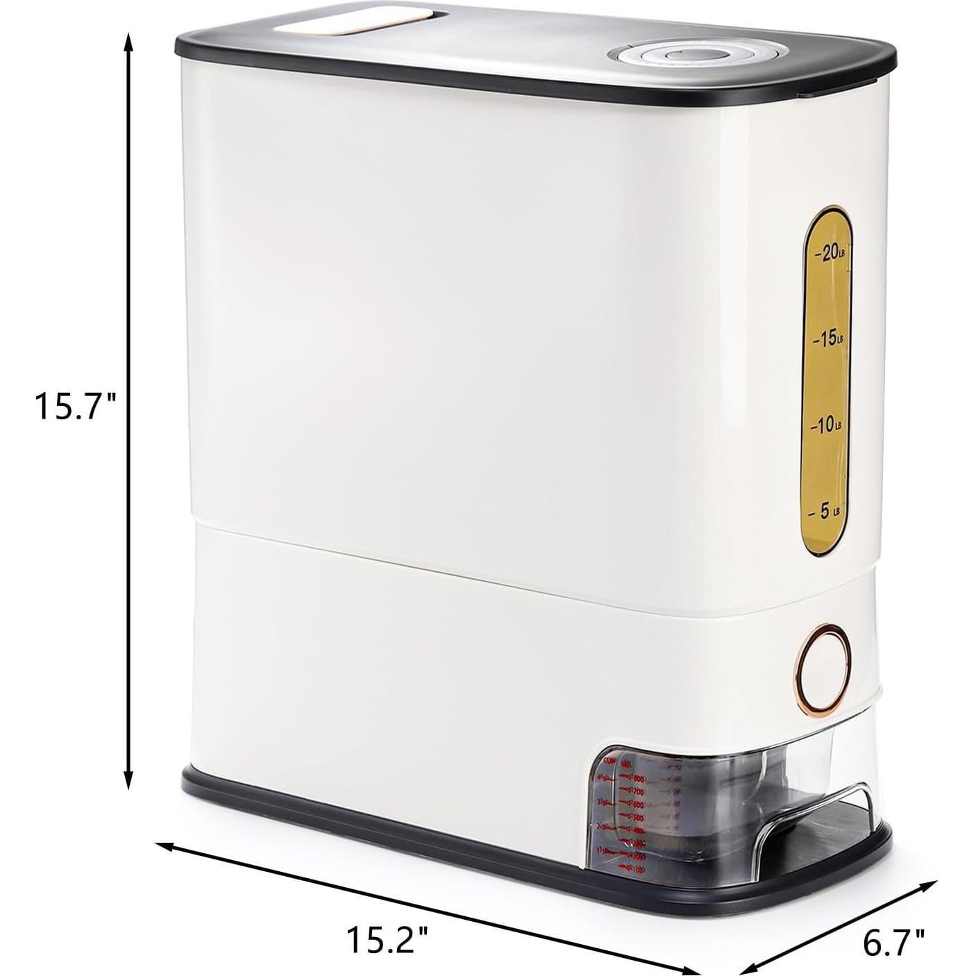 Contenedor de Arroz Grande ZEAYEA 11,34 kg con Tapa y Taza