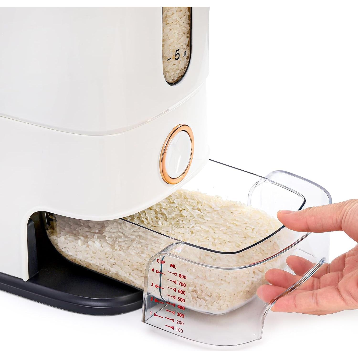 Contenedor de Arroz Grande ZEAYEA 11,34 kg con Tapa y Taza