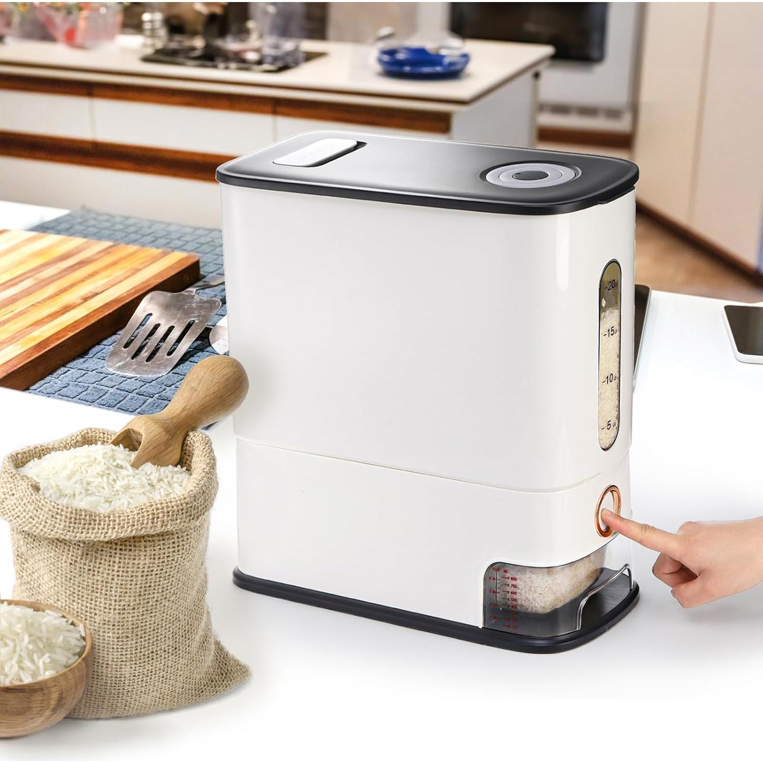 Contenedor de Arroz Grande ZEAYEA 11,34 kg con Tapa y Taza