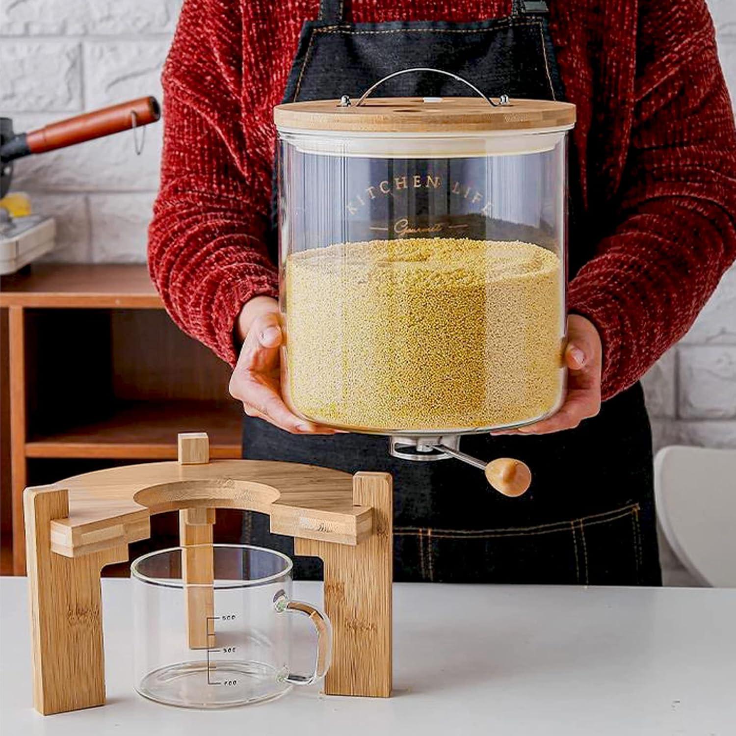 Dispensador de Arroz de Vidrio L'ÉPICÉA 8L Hermético