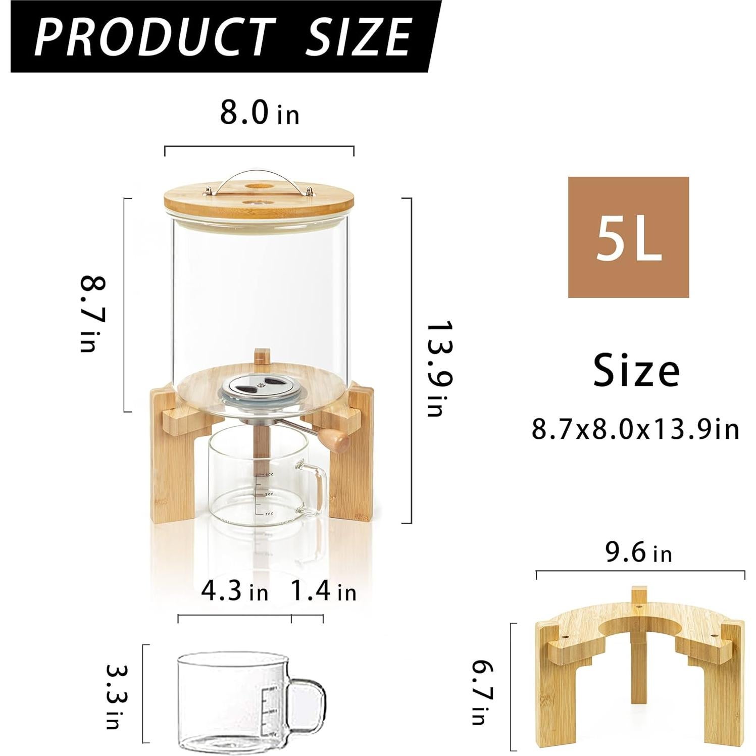 Dispensador de Arroz de Vidrio L'ÉPICÉA 8L Hermético