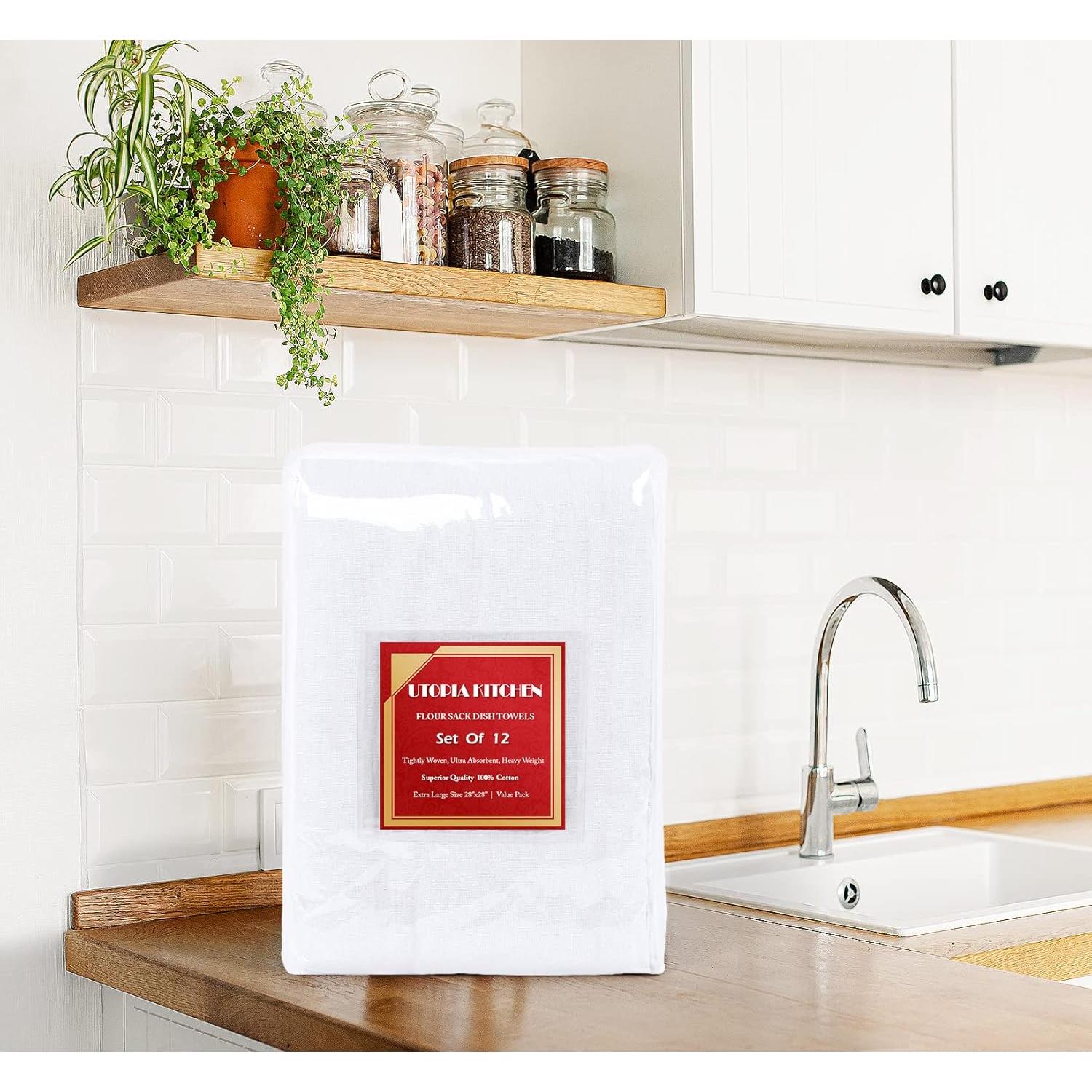 Toallas de Cocina Utopia Kitchen 12 Piezas 71x71 cm Algodón