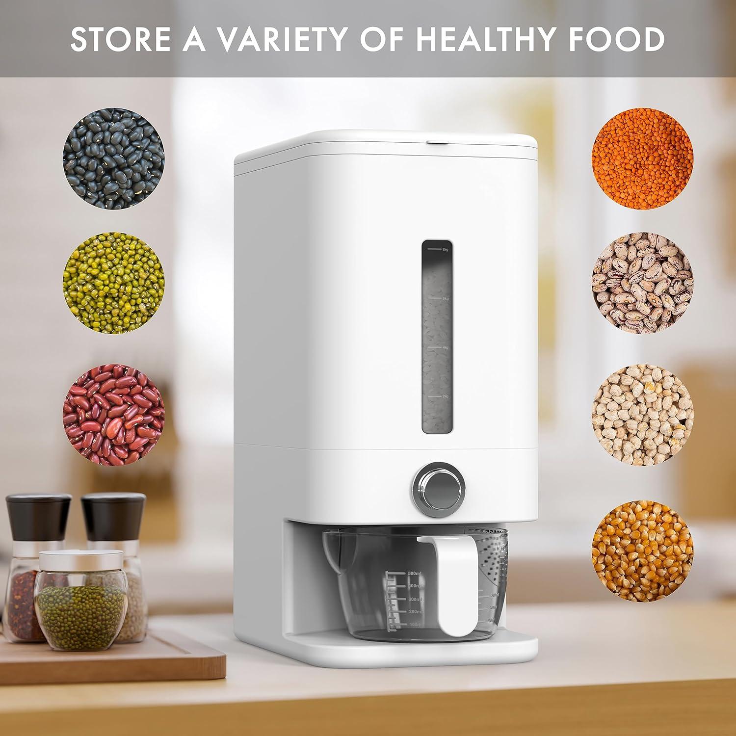 Dispensador de arroz hermético Retail Blade 25 kg blanco