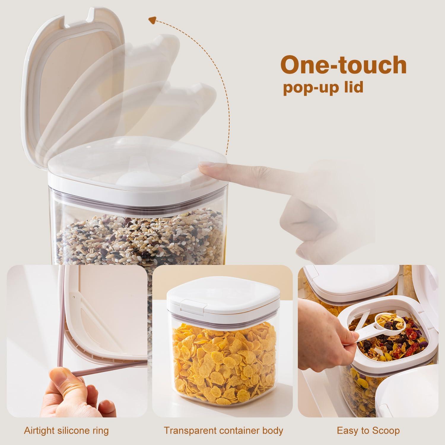 Contenedor de Almacenamiento de Cereal LMK 1.7L Blanco