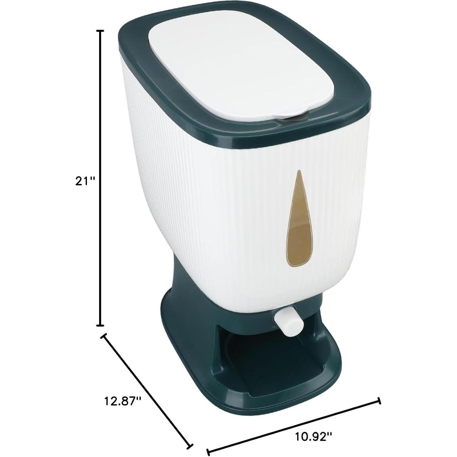 Dispensador de arroz 10 kg Fosa con taza medidora Verde