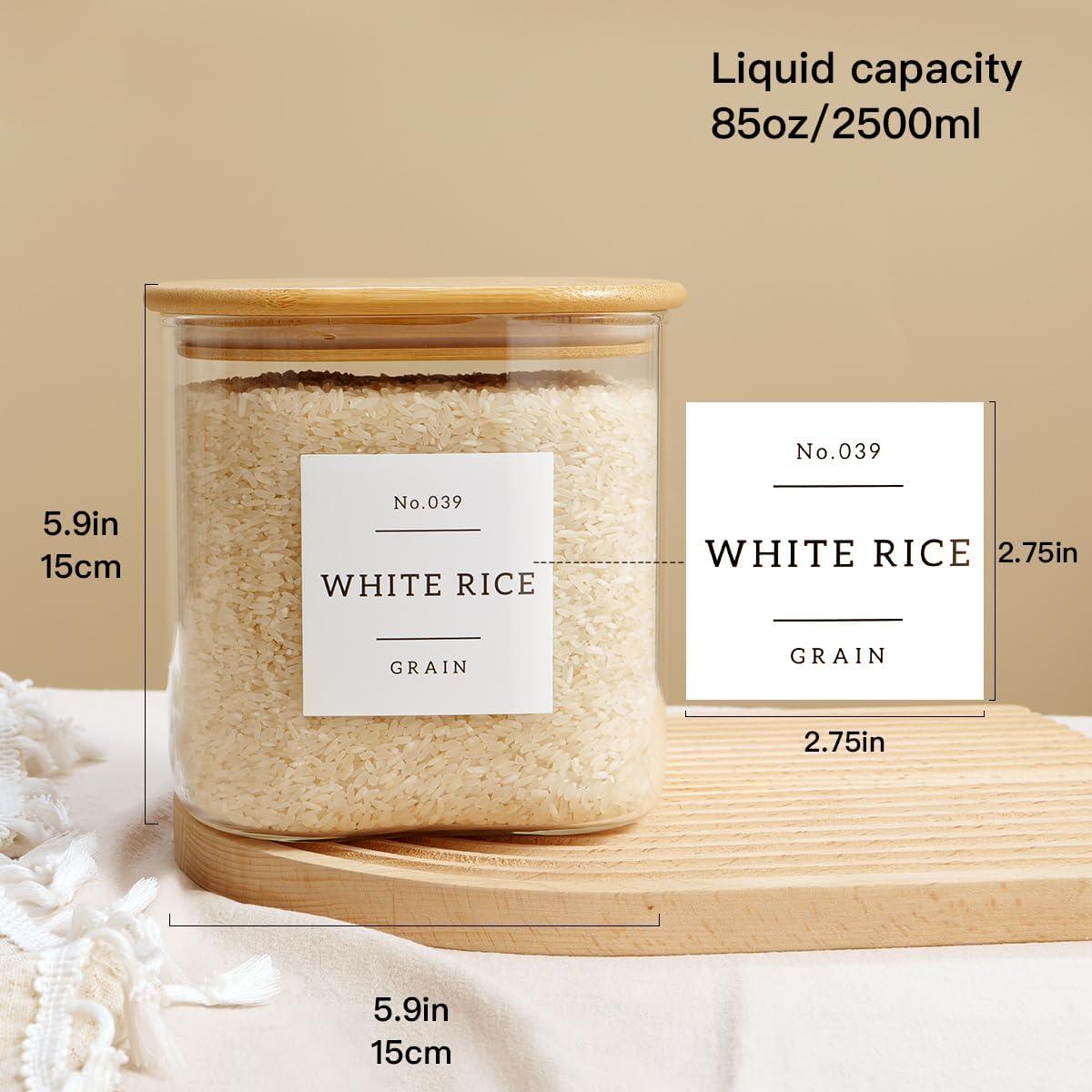 Contenedor de vidrio hermético Mujin 2,41 L con 42 etiquetas