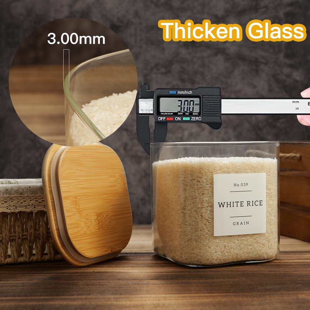 Contenedor de vidrio hermético Mujin 2,41 L con 42 etiquetas