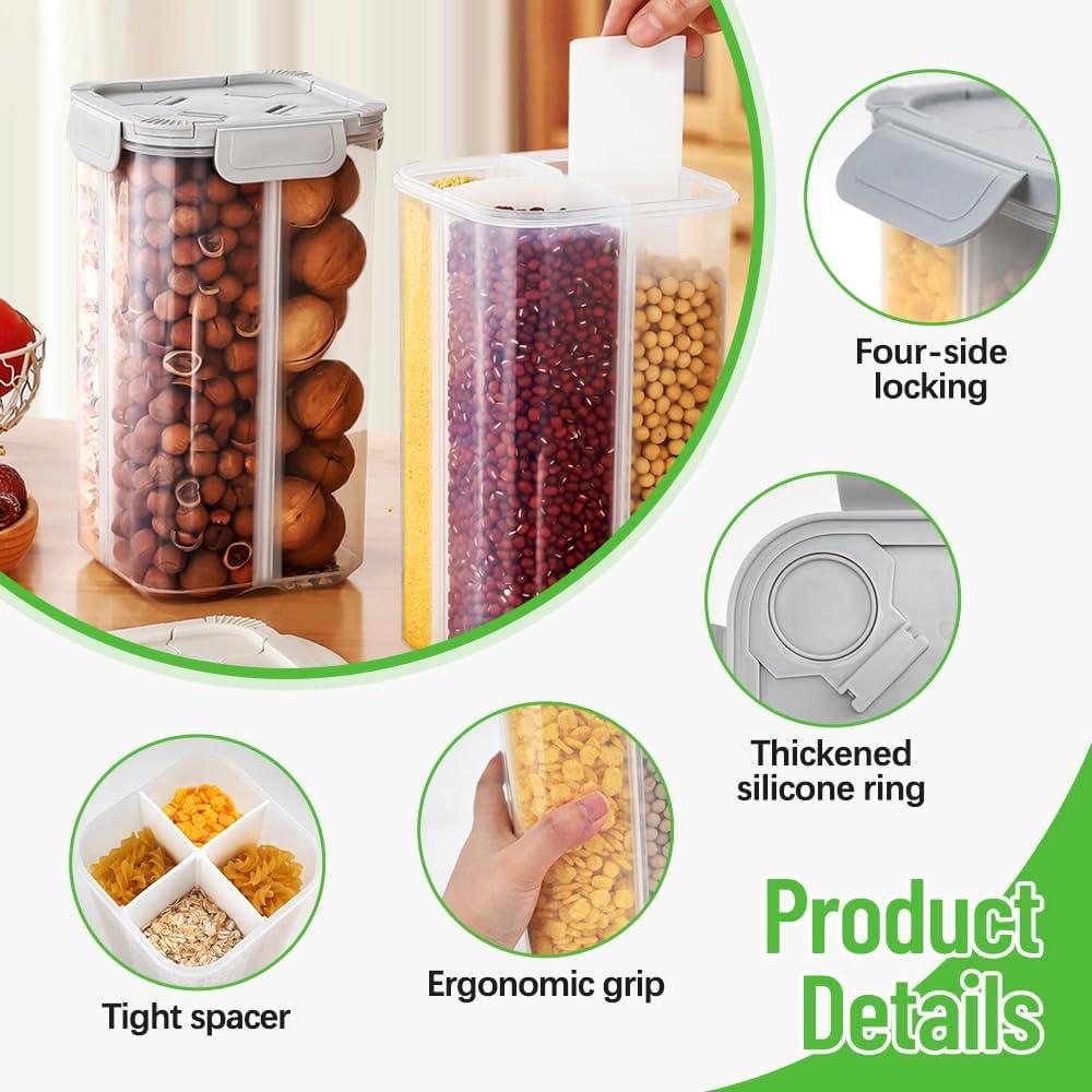 Contenedores de Almacenamiento JIABEIUS 2.5L 4 Compartimentos