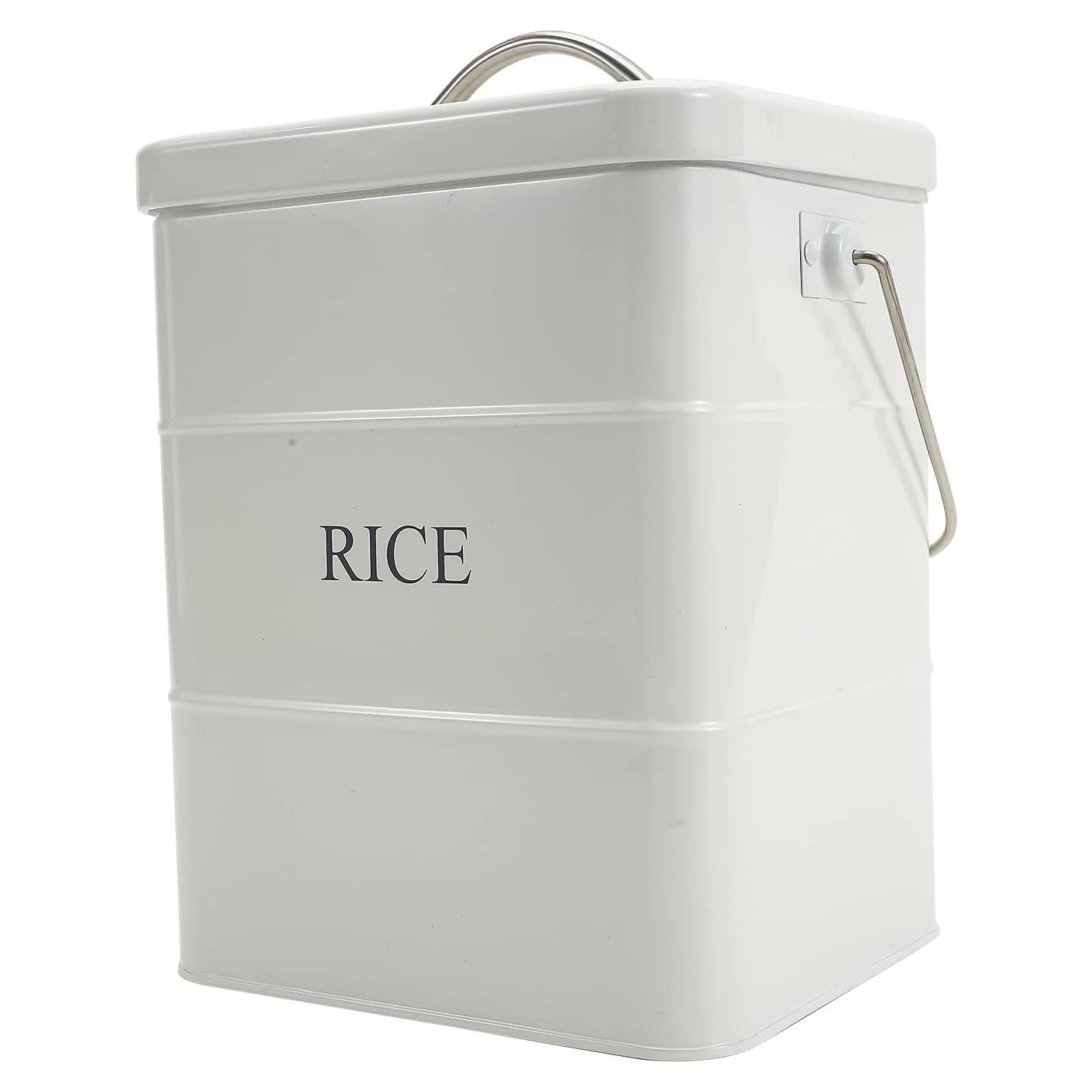 Caja de Almacenamiento de Arroz Xbopetda Metal 18x15x23cm