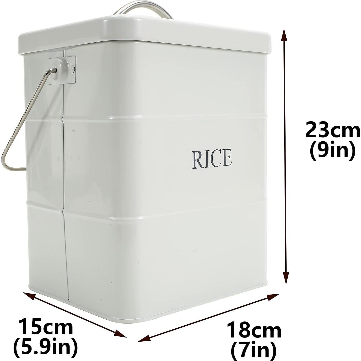 Caja de Almacenamiento de Arroz Xbopetda Metal 18x15x23cm