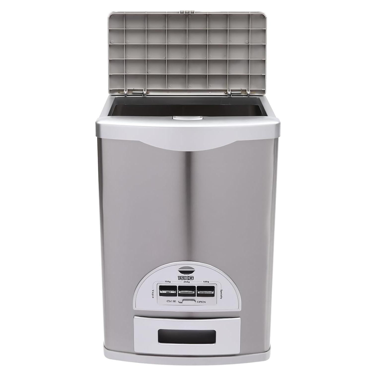 Dispensador de Arroz Acero Inoxidable 14,97 kg con Sellado