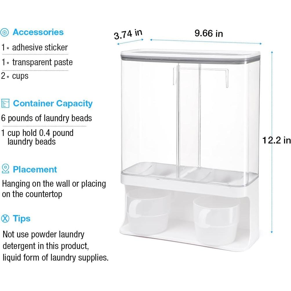 Dispensador de detergente Conwomin blanco 3000 ml pared